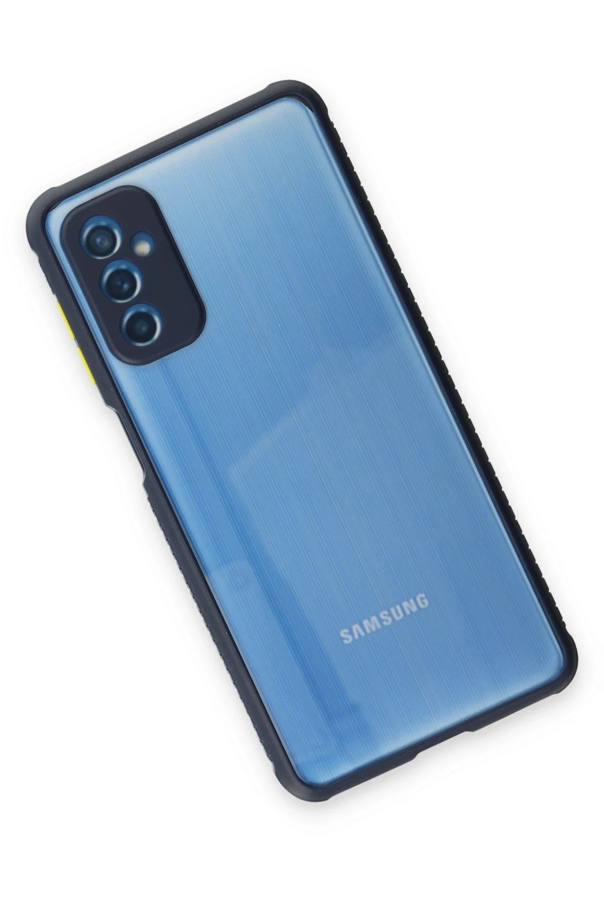 Newface Samsung Galaxy M52 5G Kılıf Miami Şeffaf Silikon - Lacivert