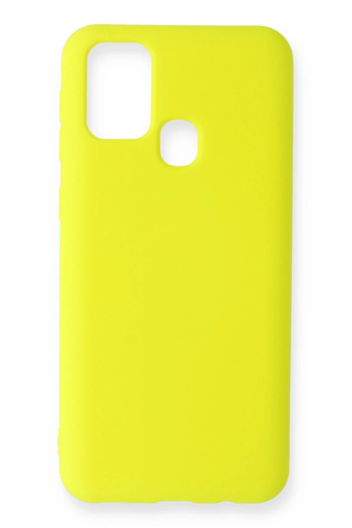 Newface Samsung Galaxy A21S Kılıf Nano içi Kadife Silikon - Sarı