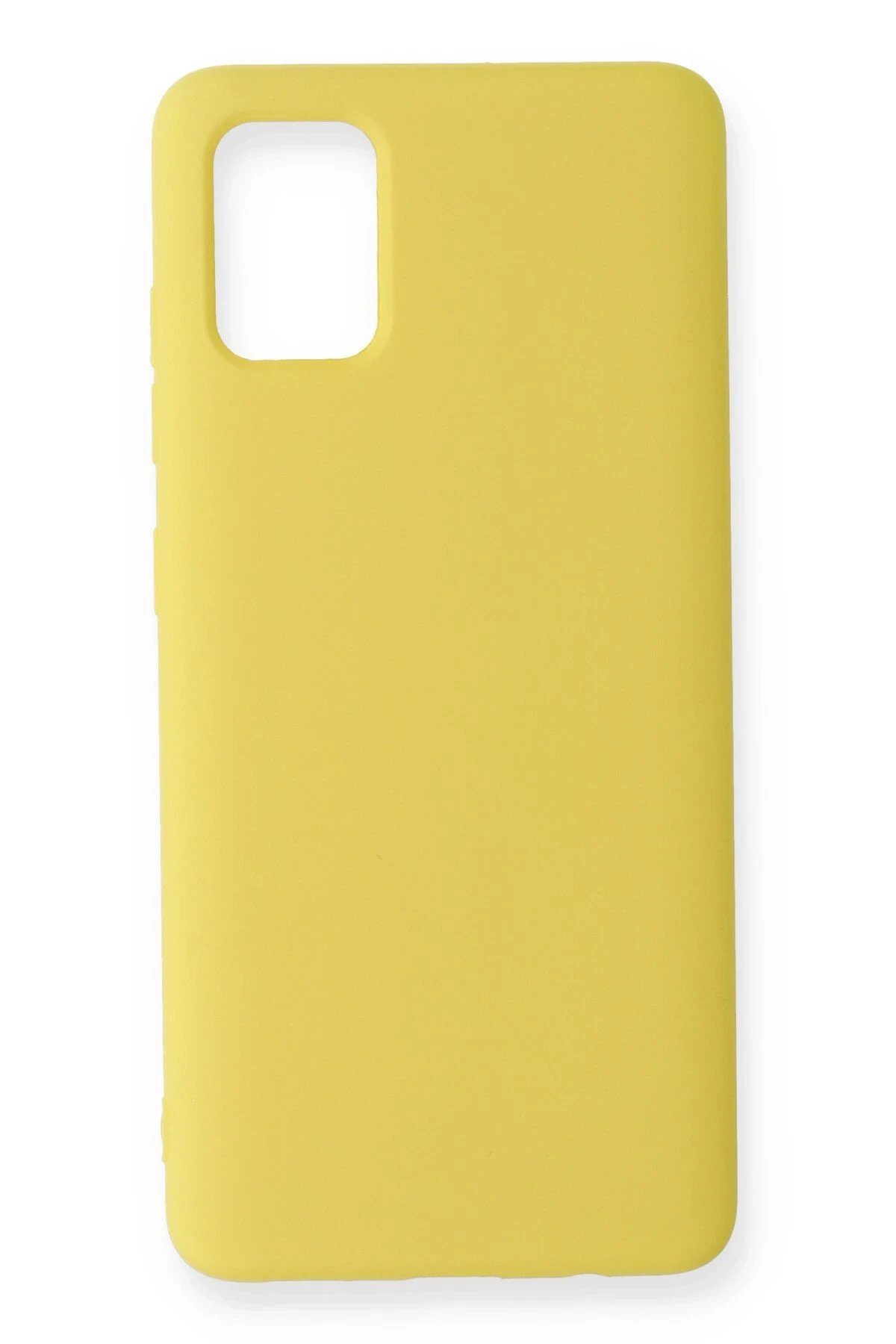 Newface Samsung Galaxy A51 Kılıf Nano içi Kadife Silikon - Sarı