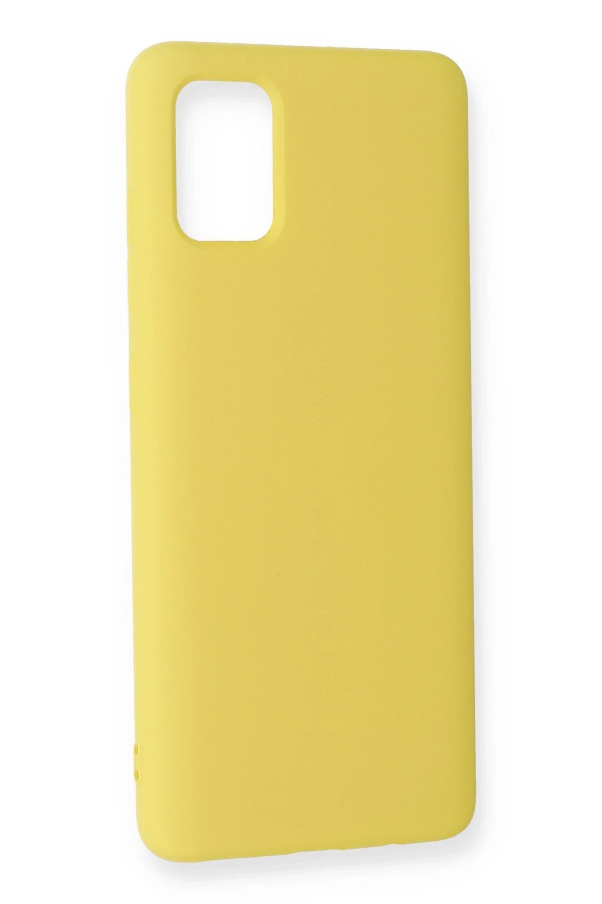 Newface Samsung Galaxy A51 Kılıf Nano içi Kadife Silikon - Sarı