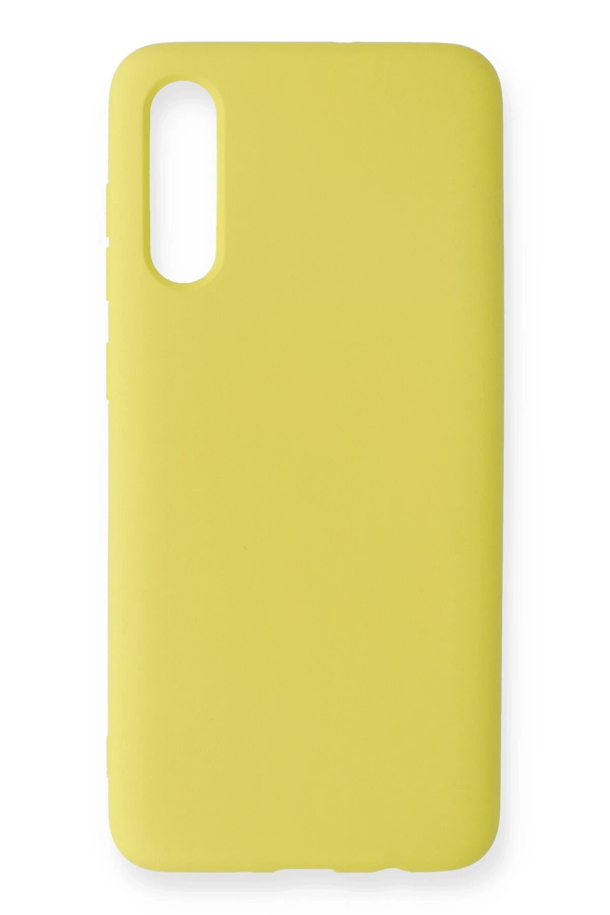 Newface Samsung Galaxy A70 Kılıf Nano içi Kadife Silikon - Sarı