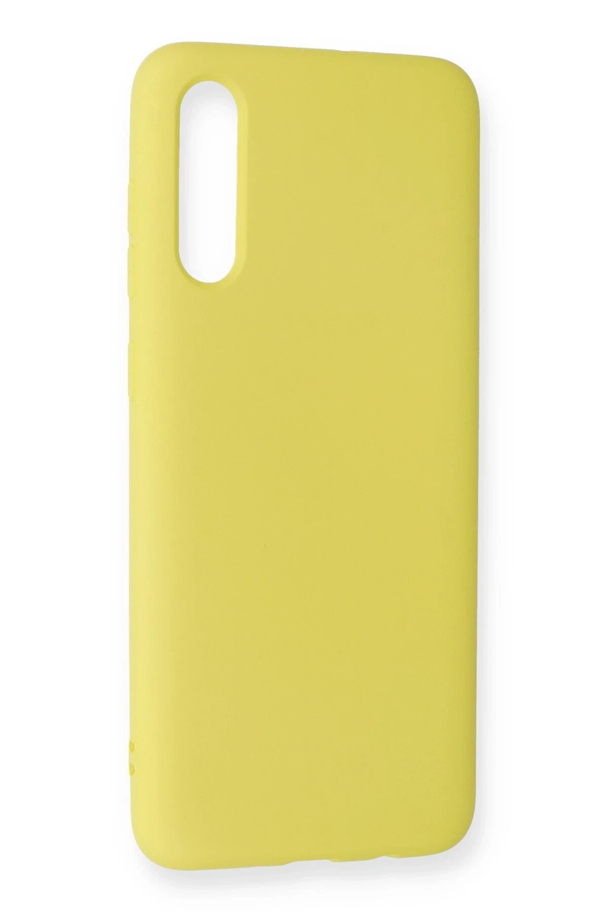 Newface Samsung Galaxy A70 Kılıf Nano içi Kadife Silikon - Sarı