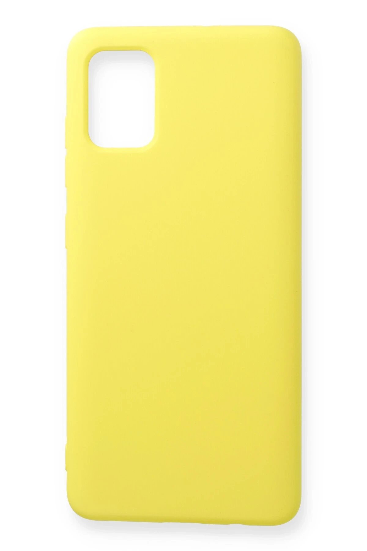 Newface Samsung Galaxy A71 Kılıf Nano içi Kadife Silikon - Sarı