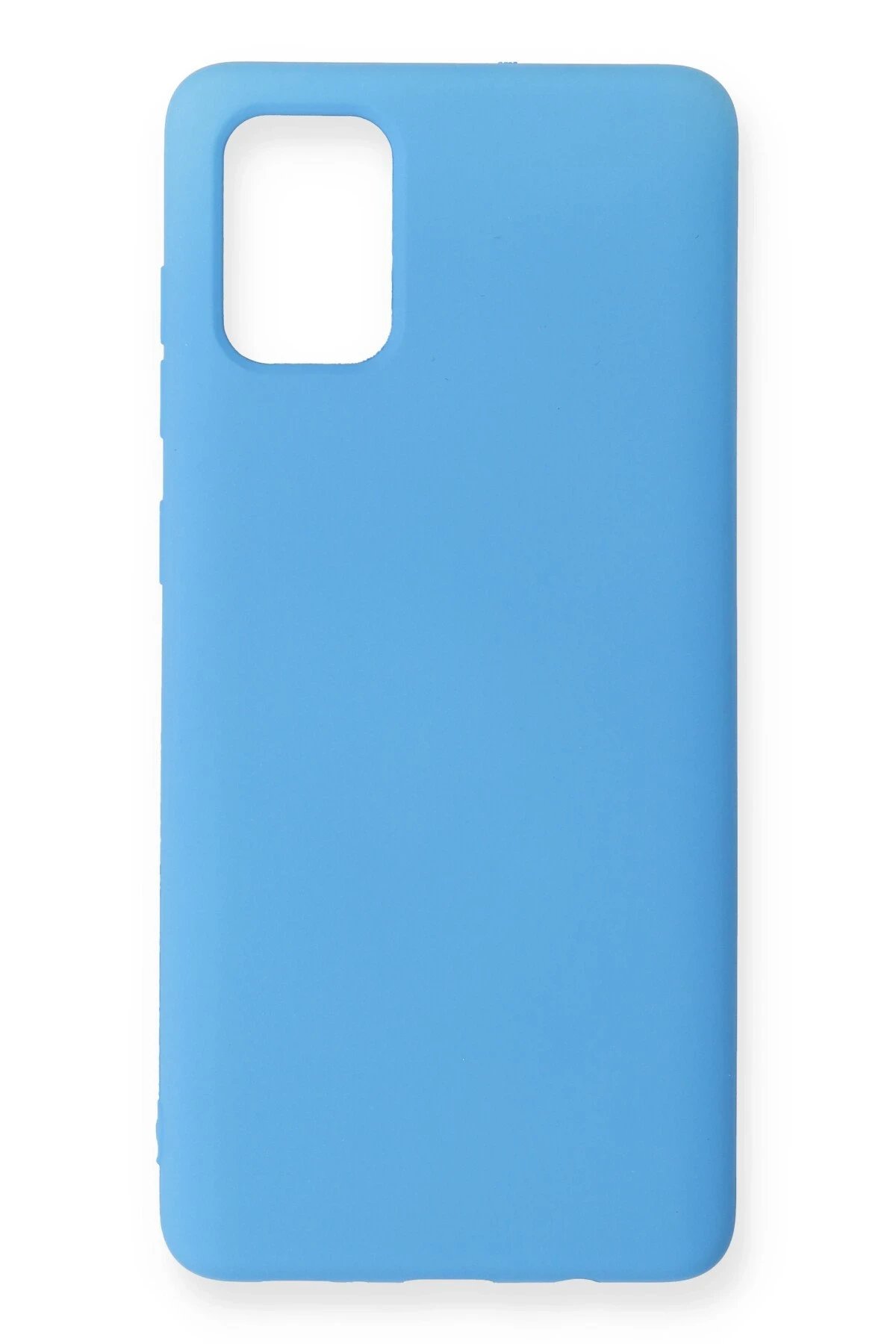 Newface Samsung Galaxy A71 Kılıf Nano içi Kadife Silikon - Mavi