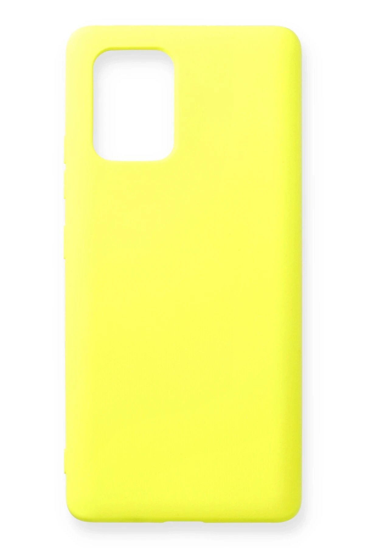 Newface Samsung Galaxy A91 / S10 Lite Kılıf Nano içi Kadife Silikon - Sarı