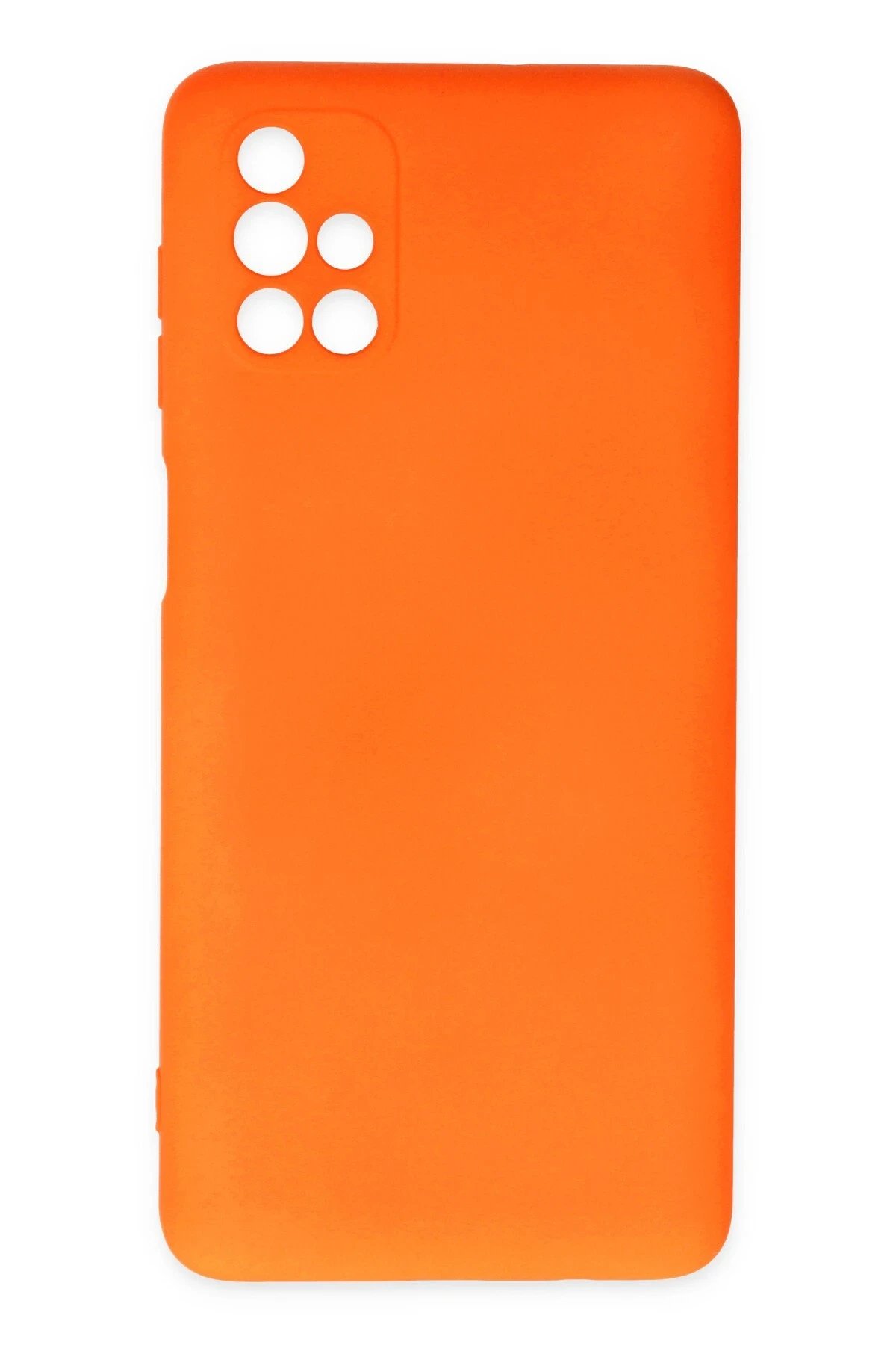 Newface Samsung Galaxy M51 Kılıf Nano içi Kadife Silikon - Turuncu