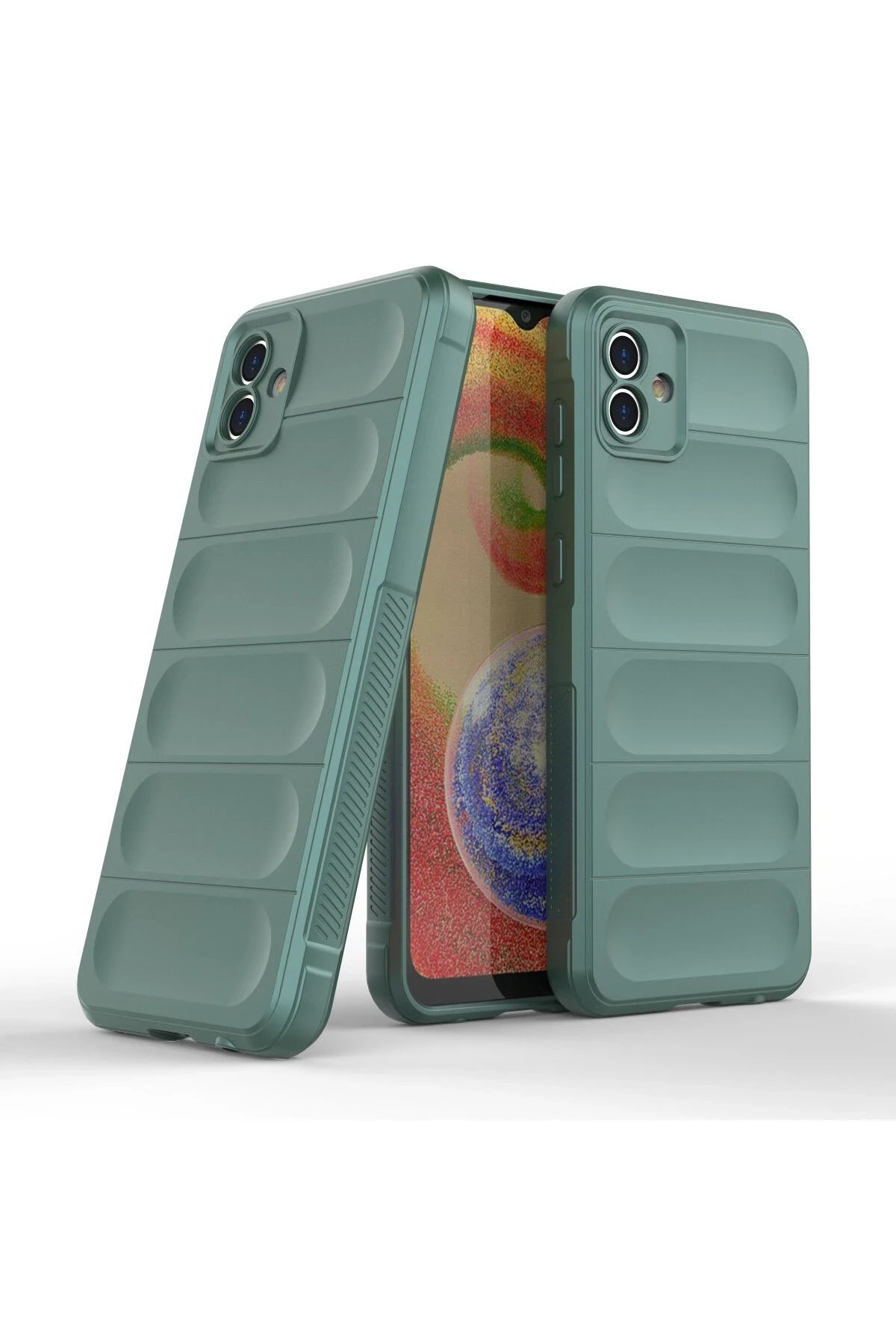 Newface Samsung Galaxy A04E Kılıf Optimum Silikon - Koyu Yeşil