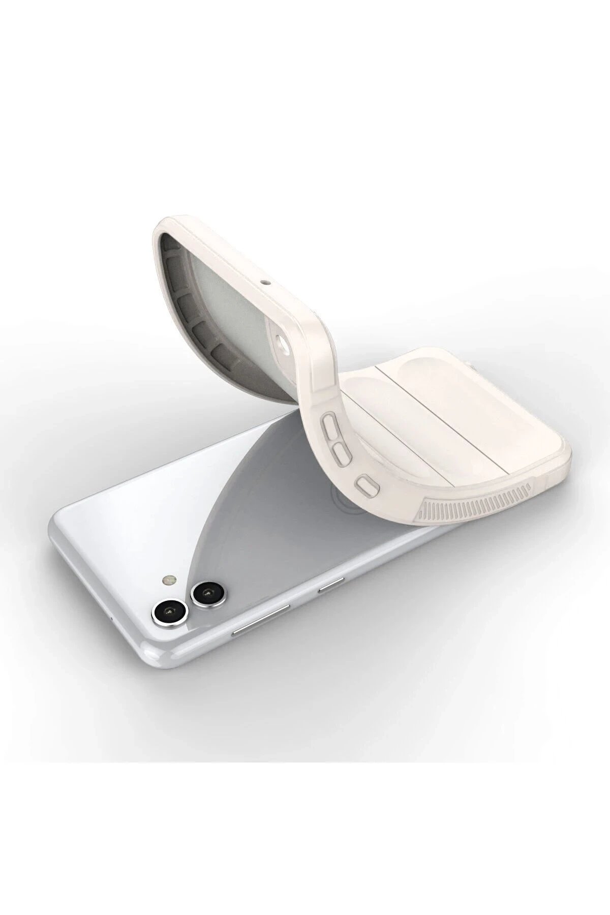 Newface Samsung Galaxy A04E Kılıf Optimum Silikon - Krem