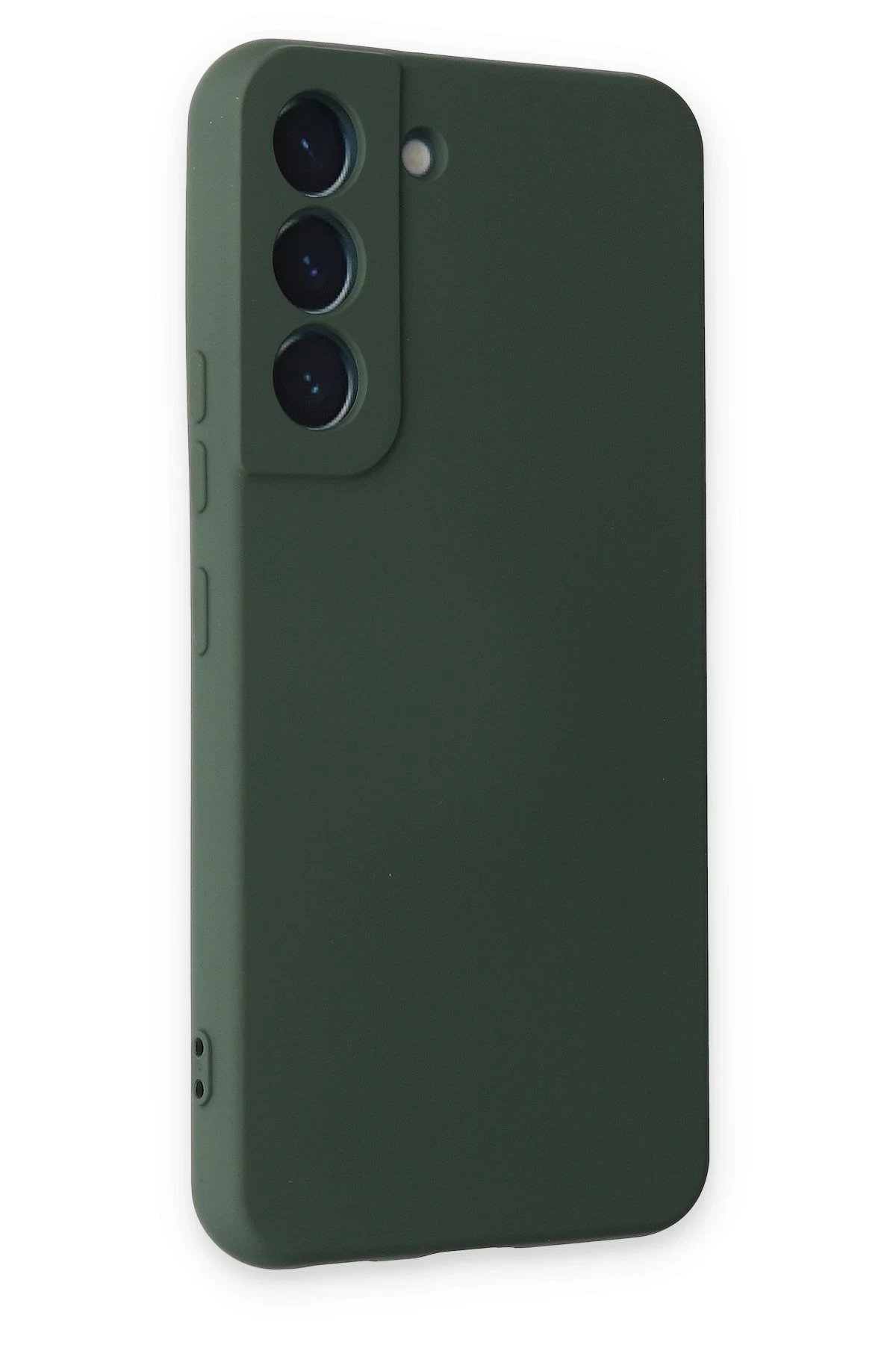 Newface Samsung Galaxy S22 Kılıf Nano içi Kadife Silikon - Koyu Yeşil