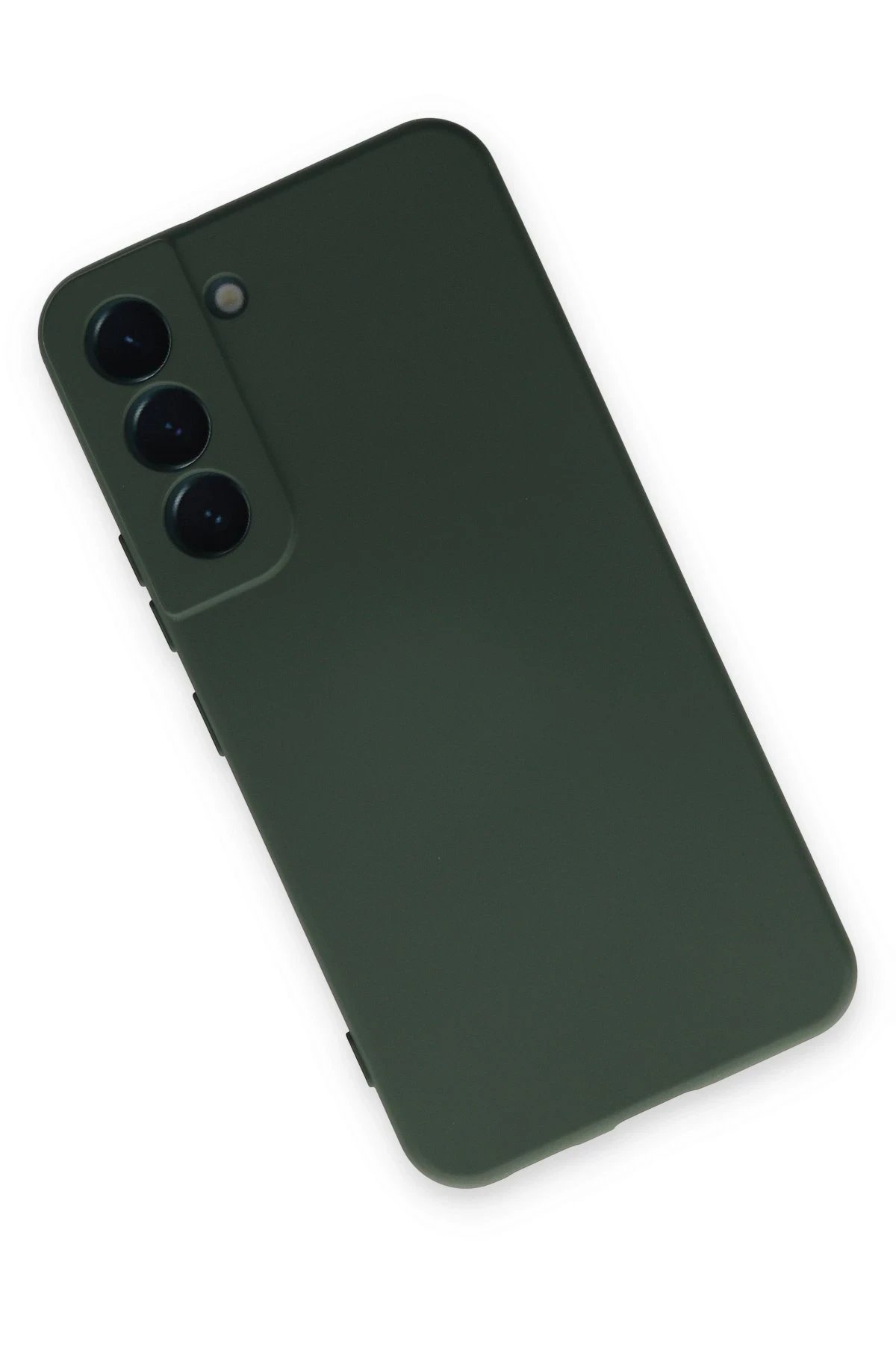 Newface Samsung Galaxy S22 Kılıf Nano içi Kadife Silikon - Koyu Yeşil