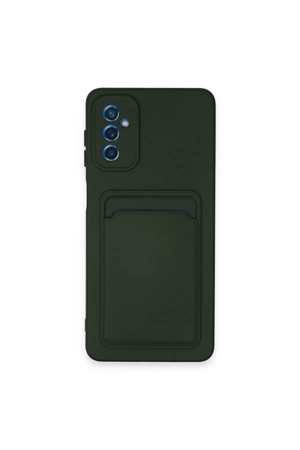 Newface Samsung Galaxy A14 4G Kılıf Kelvin Kartvizitli Silikon - Koyu Yeşil