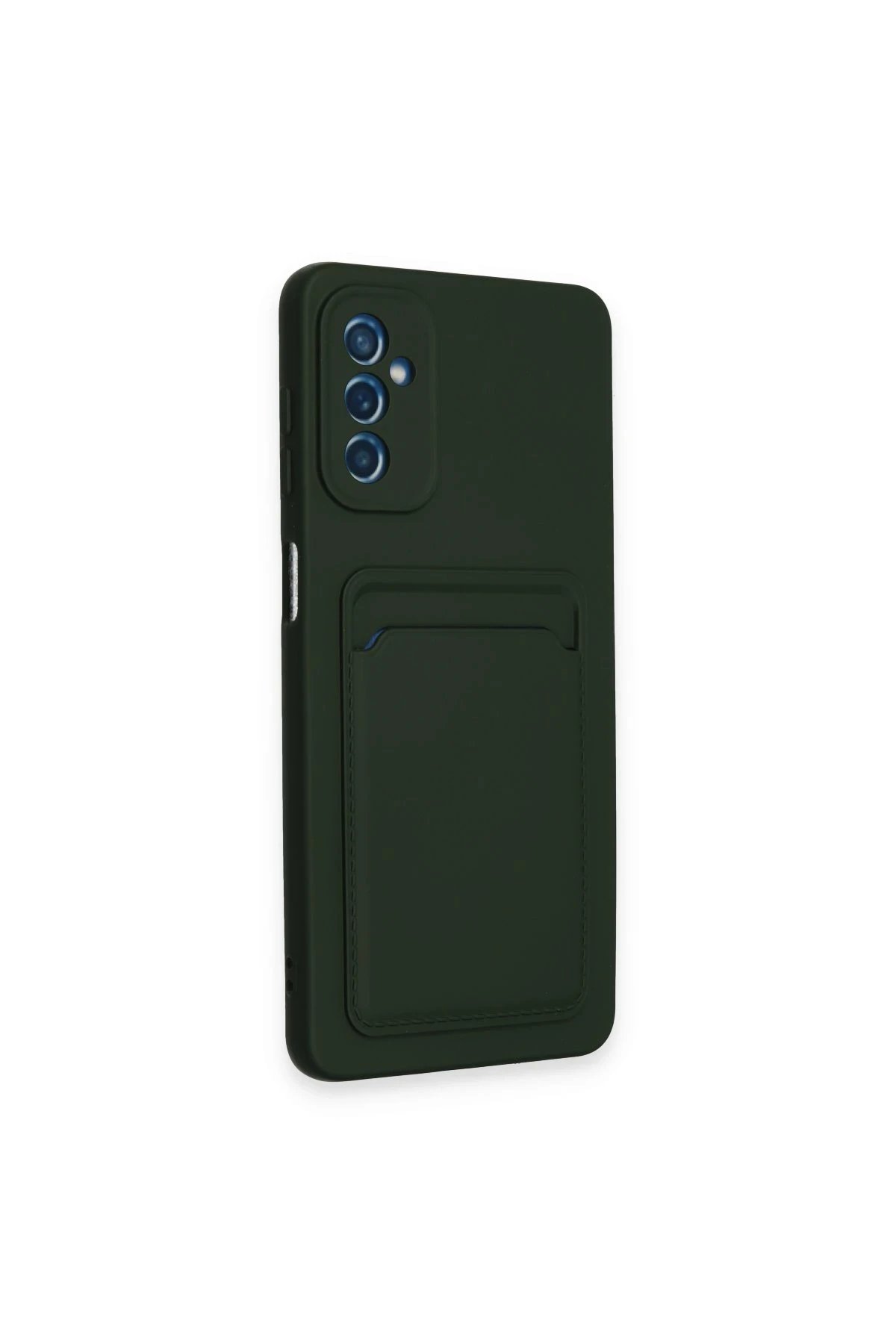 Newface Samsung Galaxy A14 4G Kılıf Kelvin Kartvizitli Silikon - Koyu Yeşil