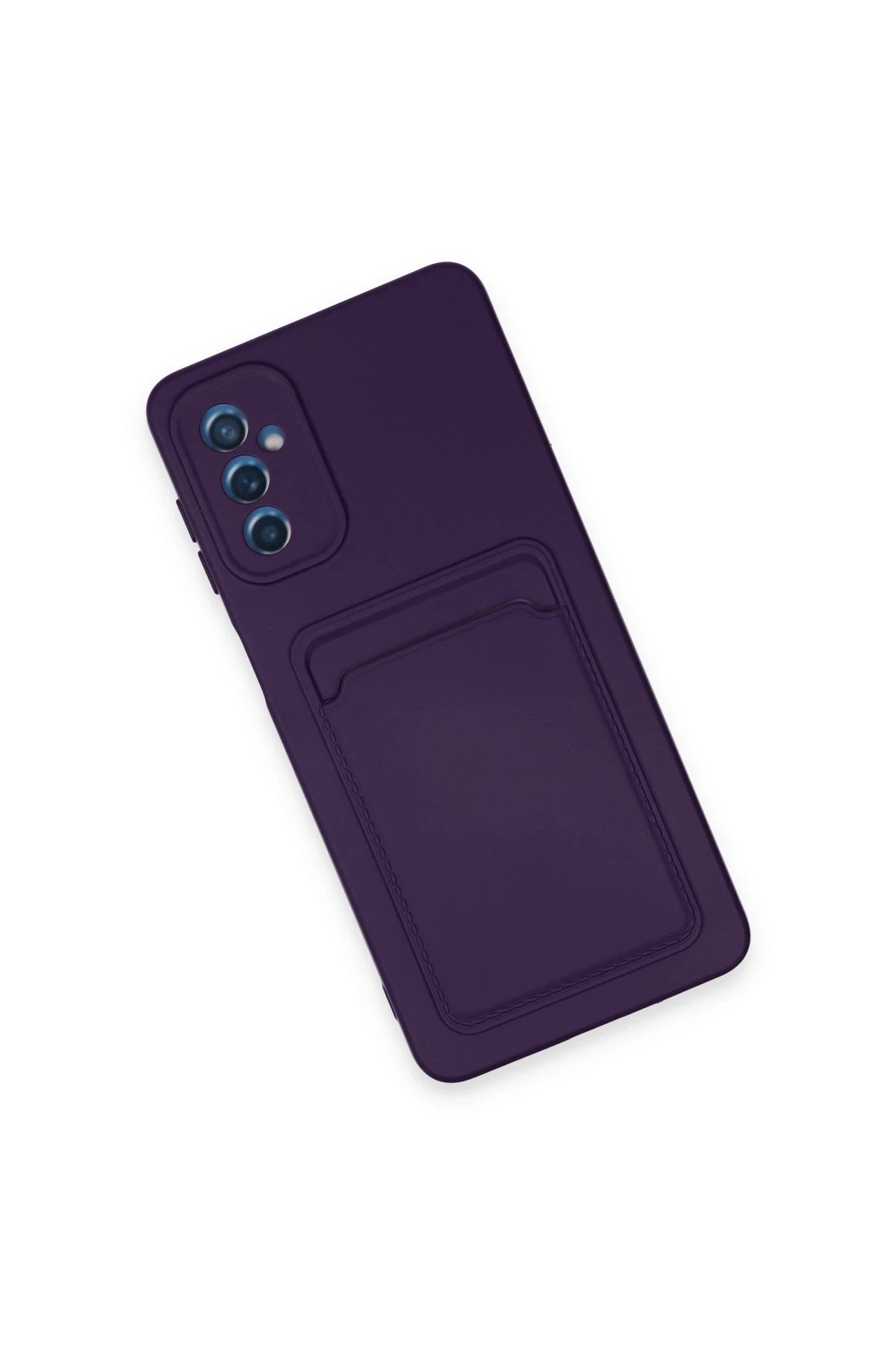 Newface Samsung Galaxy A14 4G Kılıf Kelvin Kartvizitli Silikon - Derin Mor