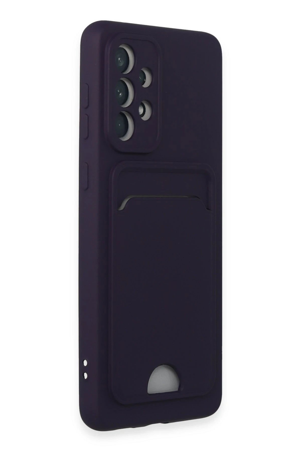 Newface Samsung Galaxy A33 5G Kılıf Kelvin Kartvizitli Silikon - Derin Mor