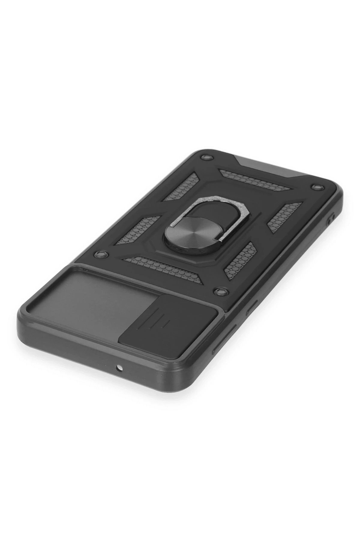 Newface Samsung Galaxy A04E Kılıf Pars Lens Yüzüklü Silikon - Siyah