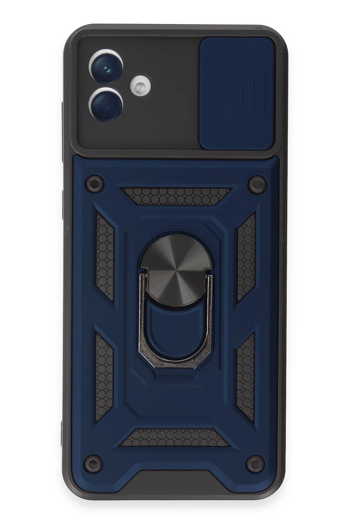 Newface Samsung Galaxy A04E Kılıf Pars Lens Yüzüklü Silikon - Lacivert