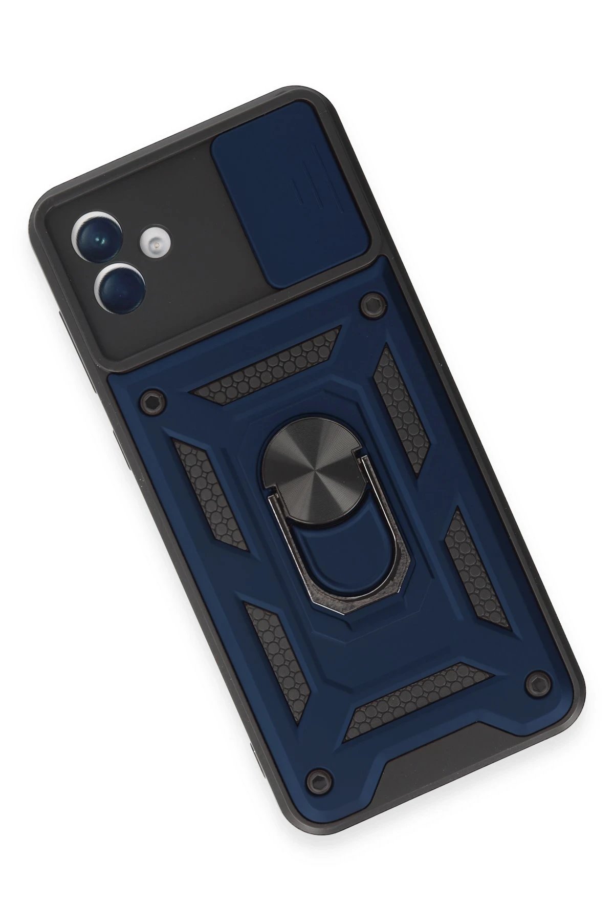 Newface Samsung Galaxy A04E Kılıf Pars Lens Yüzüklü Silikon - Lacivert