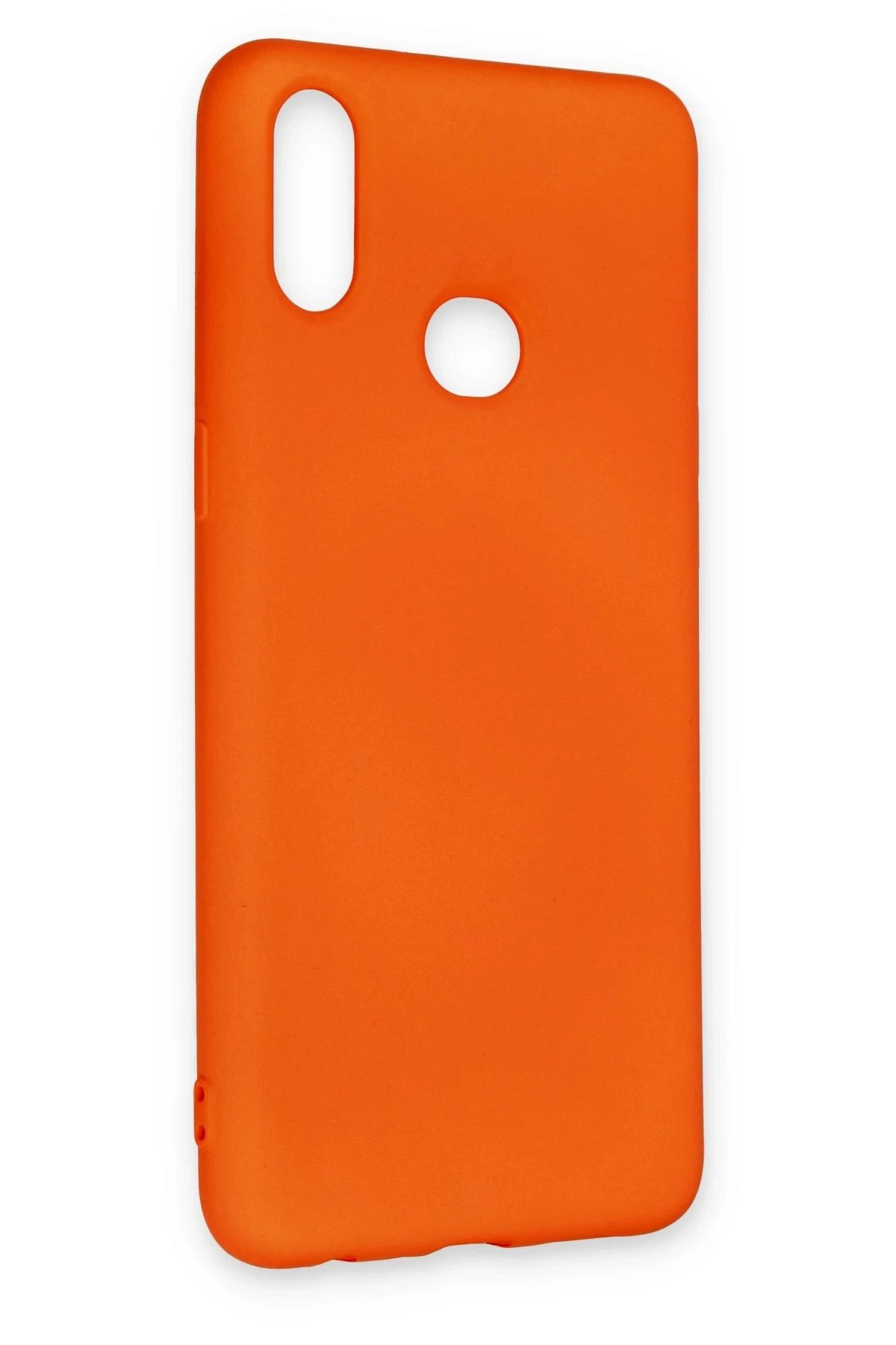 Newface Samsung Galaxy A10S Kılıf Nano içi Kadife Silikon - Turuncu