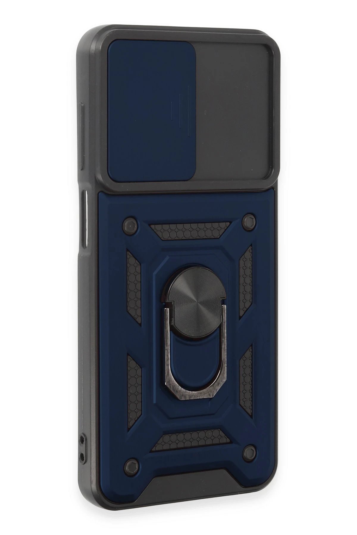 Newface Samsung Galaxy A14 4G Kılıf Pars Lens Yüzüklü Silikon - Lacivert