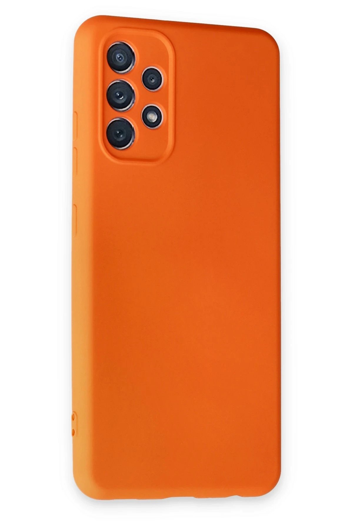 Newface Samsung Galaxy A52 Kılıf Nano içi Kadife Silikon - Turuncu