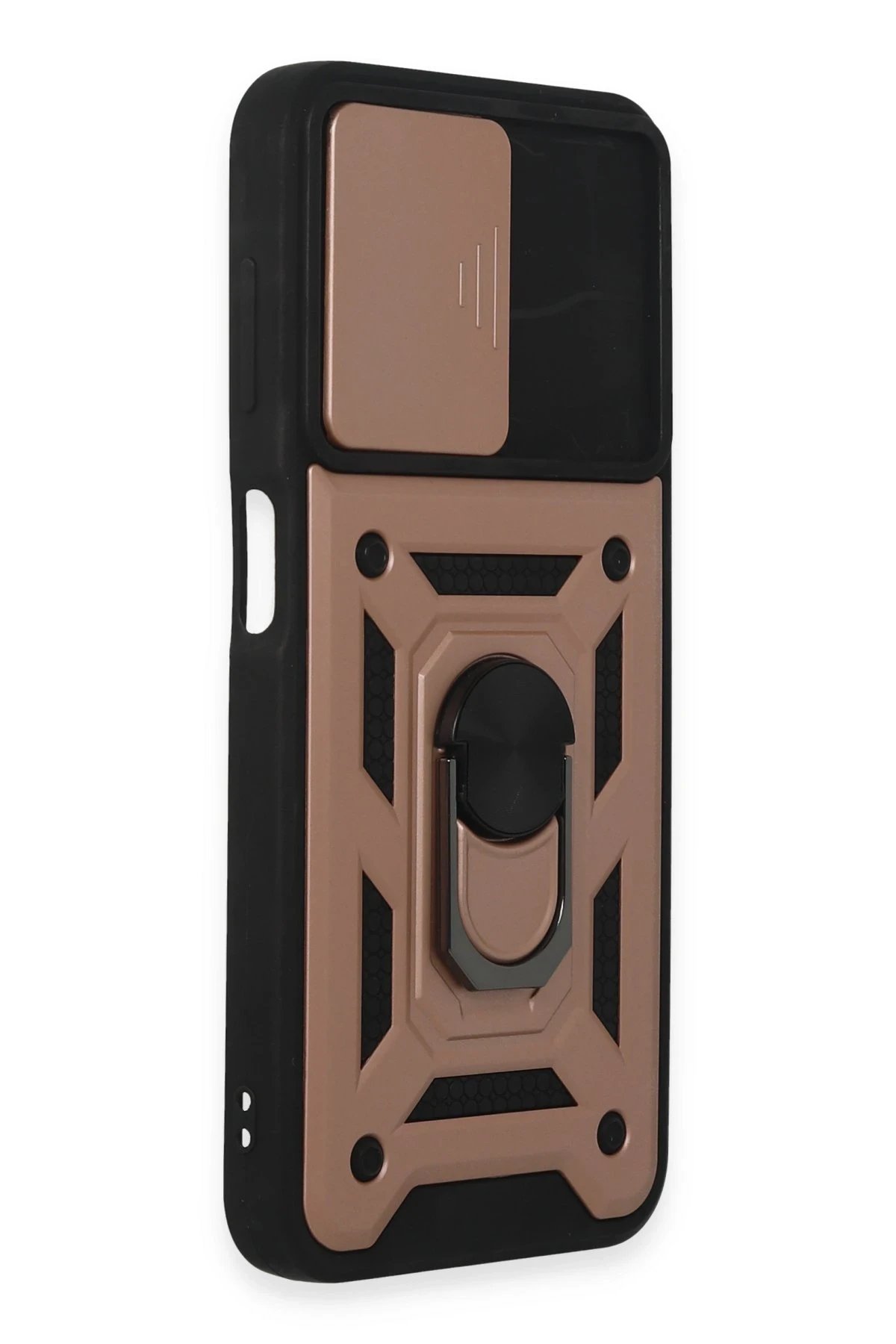 Newface Samsung Galaxy A14 4G Kılıf Pars Lens Yüzüklü Silikon - Rose Gold