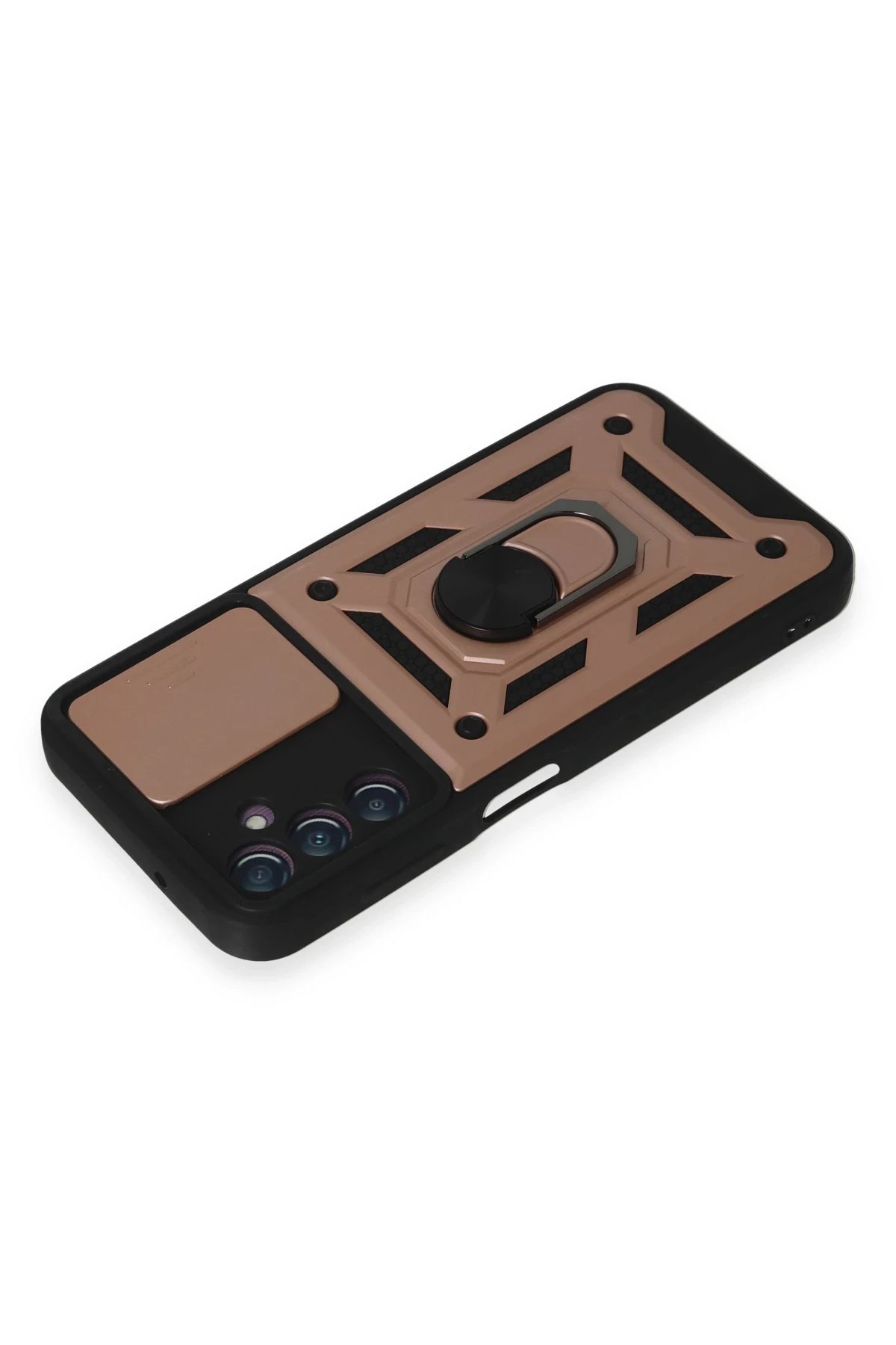 Newface Samsung Galaxy A14 4G Kılıf Pars Lens Yüzüklü Silikon - Rose Gold