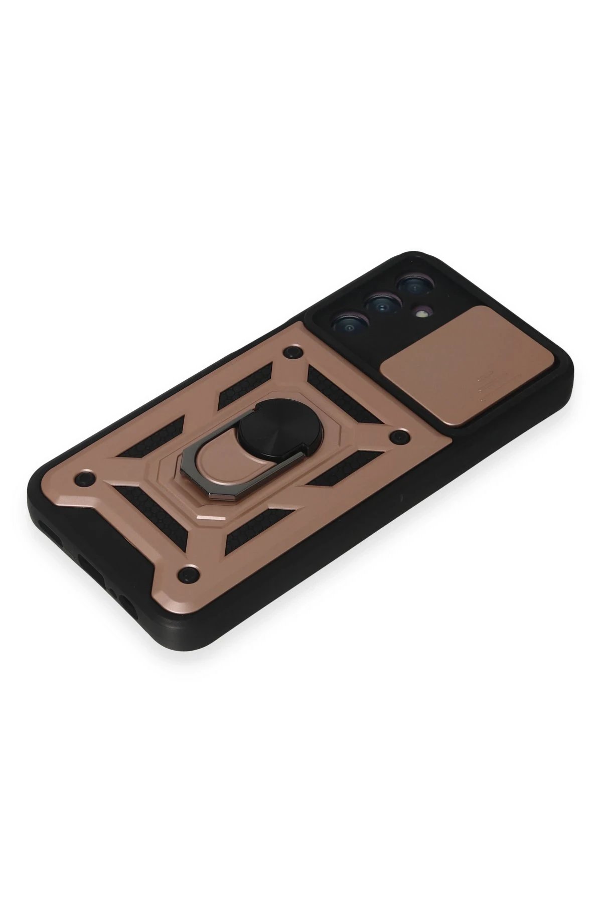 Newface Samsung Galaxy A14 4G Kılıf Pars Lens Yüzüklü Silikon - Rose Gold