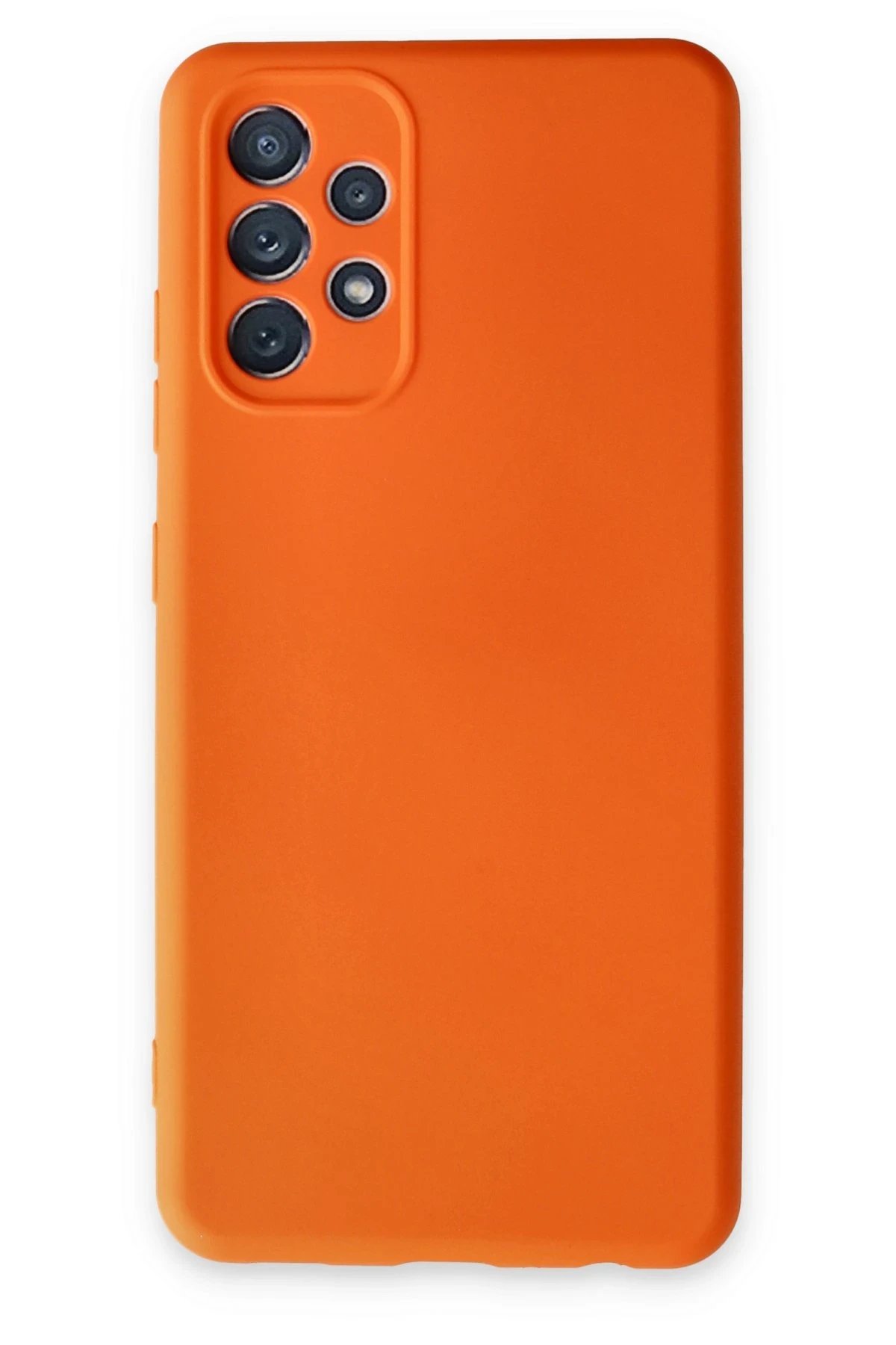 Newface Samsung Galaxy A72 Kılıf Nano içi Kadife Silikon - Turuncu