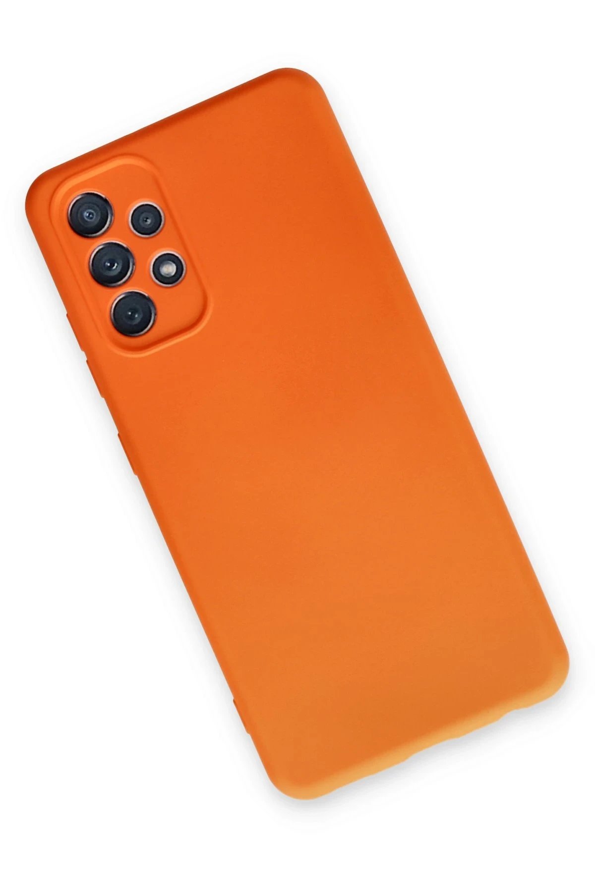 Newface Samsung Galaxy A72 Kılıf Nano içi Kadife Silikon - Turuncu