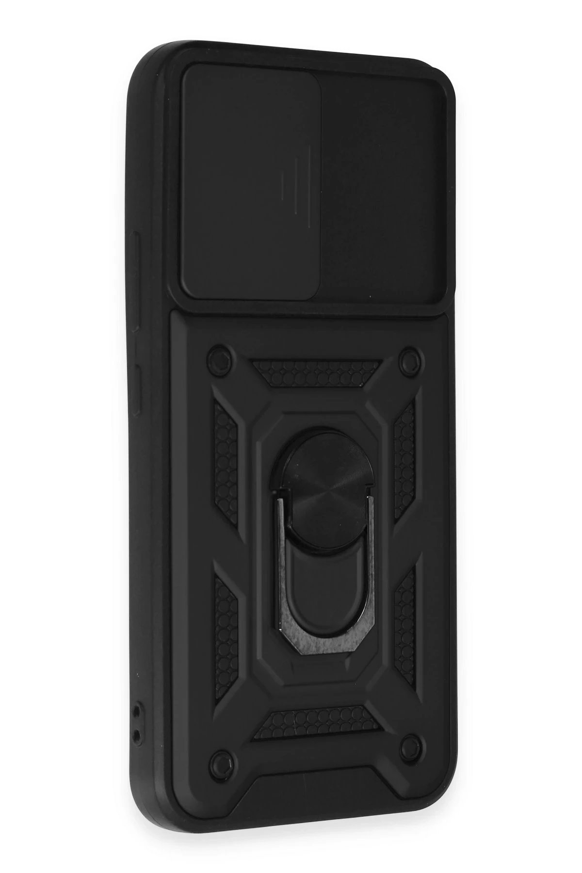 Newface Samsung Galaxy A34 5G Kılıf Pars Lens Yüzüklü Silikon - Siyah