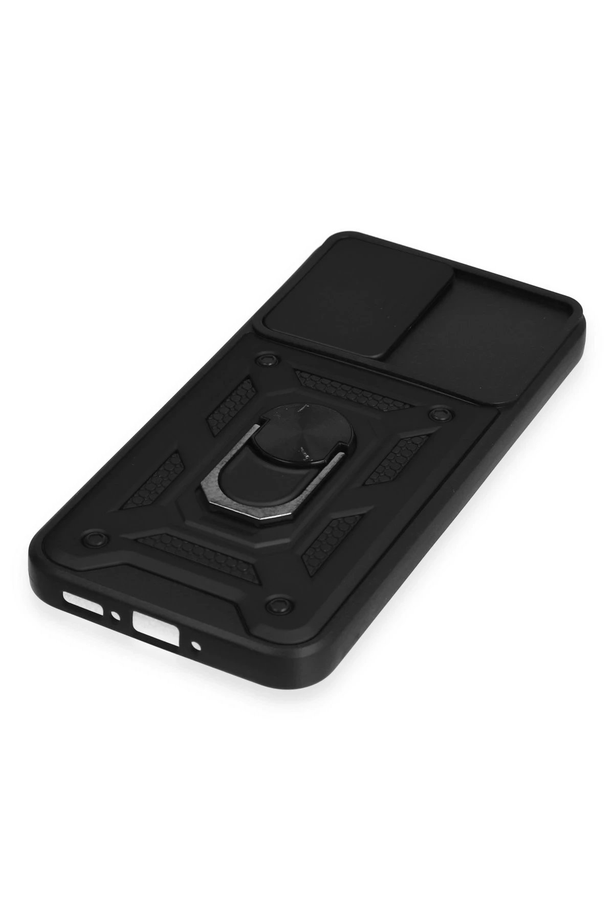 Newface Samsung Galaxy A34 5G Kılıf Pars Lens Yüzüklü Silikon - Siyah