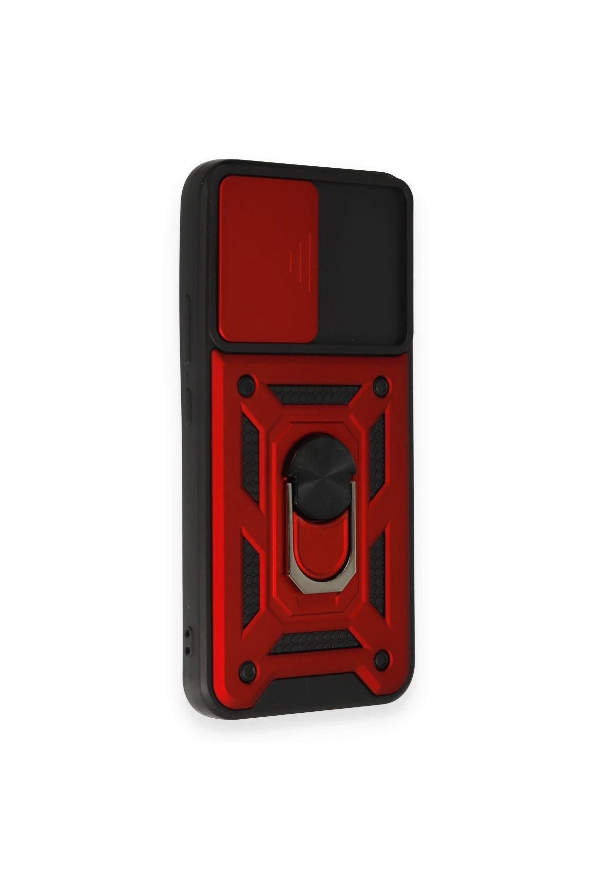 Newface Samsung Galaxy A54 5G Kılıf Pars Lens Yüzüklü Silikon - Kırmızı