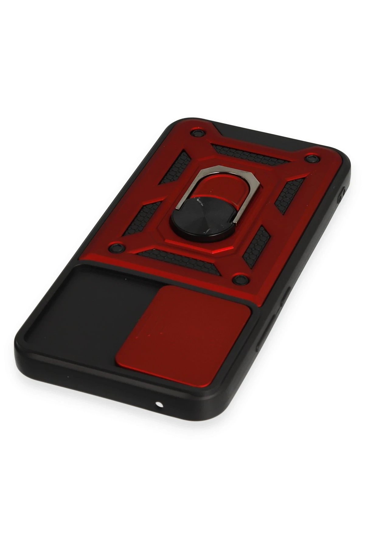 Newface Samsung Galaxy A54 5G Kılıf Pars Lens Yüzüklü Silikon - Kırmızı