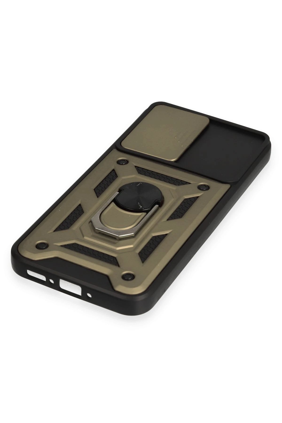 Newface Samsung Galaxy A54 5G Kılıf Pars Lens Yüzüklü Silikon - Gold