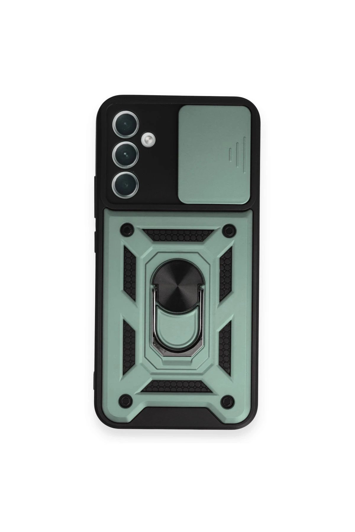 Newface Samsung Galaxy A54 5G Kılıf Pars Lens Yüzüklü Silikon - Yeşil