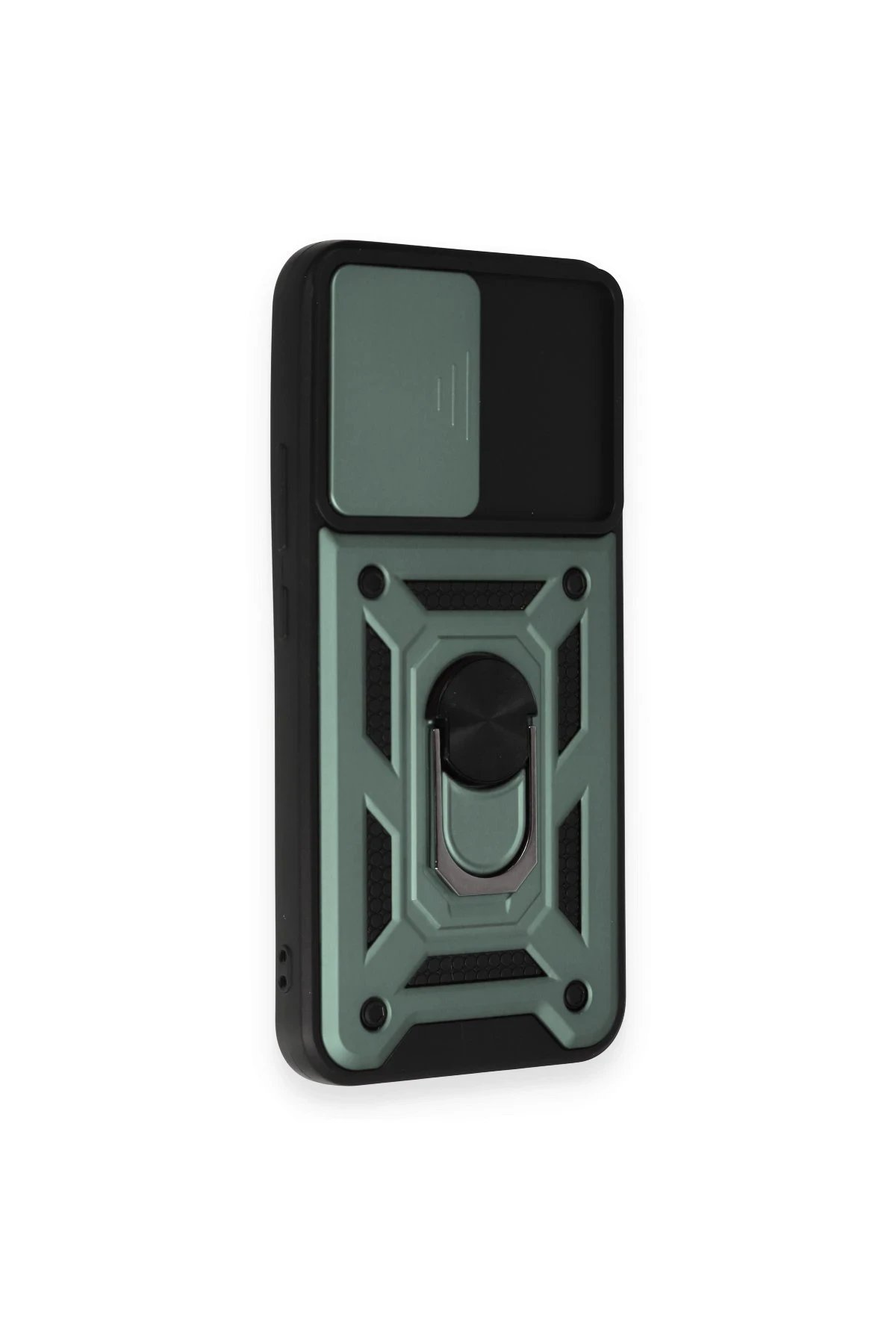 Newface Samsung Galaxy A54 5G Kılıf Pars Lens Yüzüklü Silikon - Yeşil