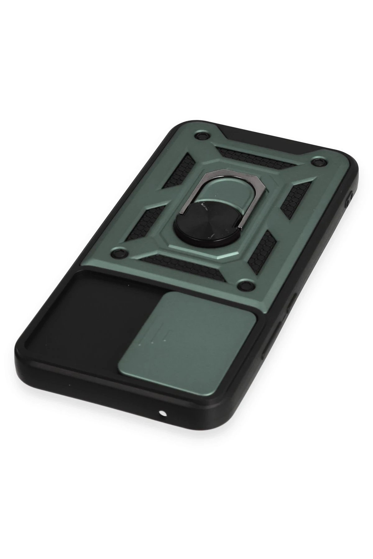 Newface Samsung Galaxy A54 5G Kılıf Pars Lens Yüzüklü Silikon - Yeşil