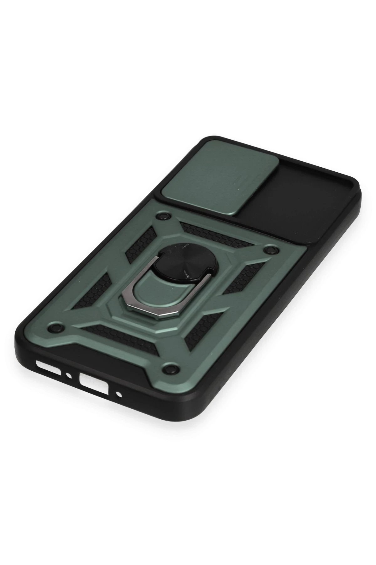 Newface Samsung Galaxy A54 5G Kılıf Pars Lens Yüzüklü Silikon - Yeşil