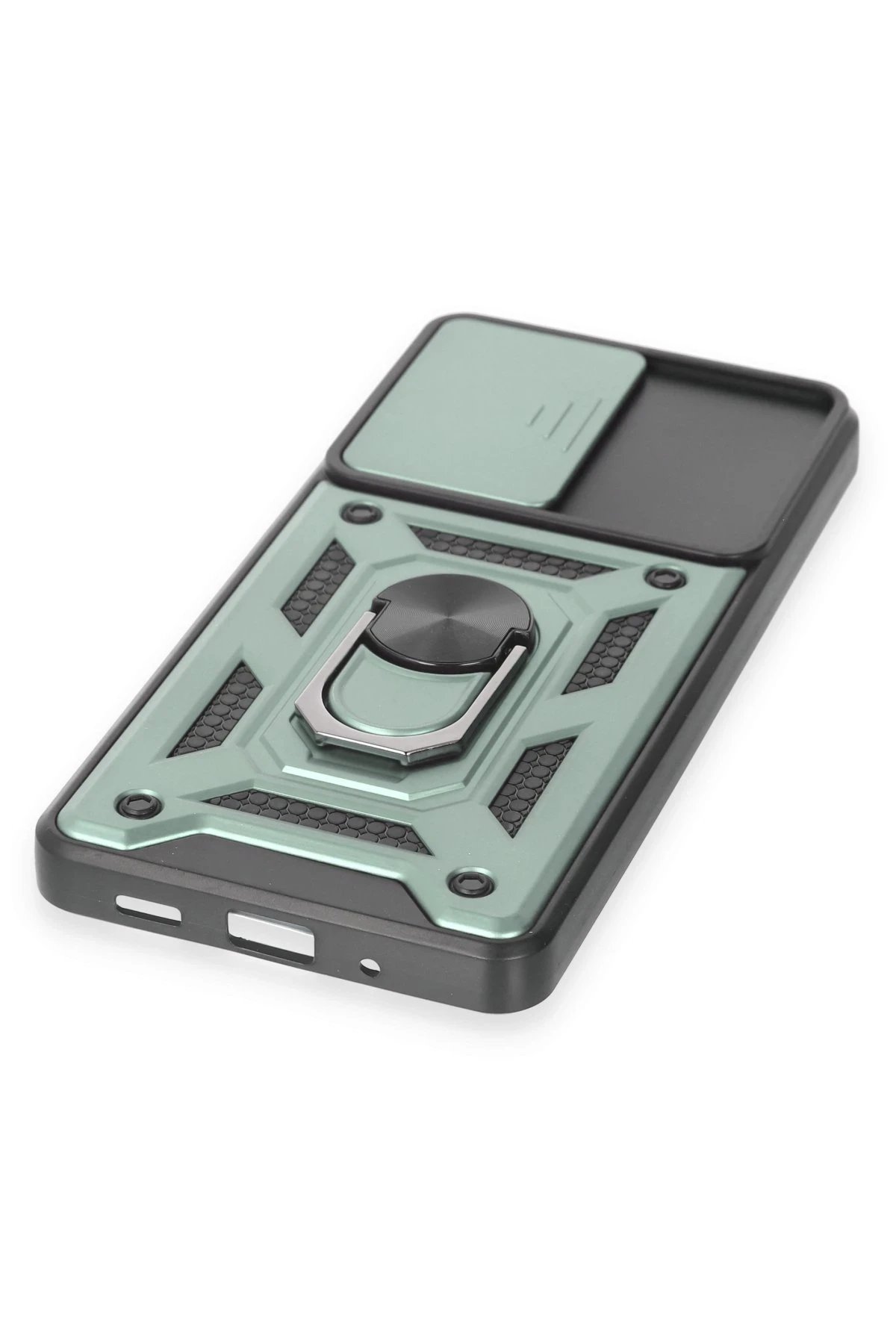 Newface Samsung Galaxy S20 FE Kılıf Pars Lens Yüzüklü Silikon - Yeşil