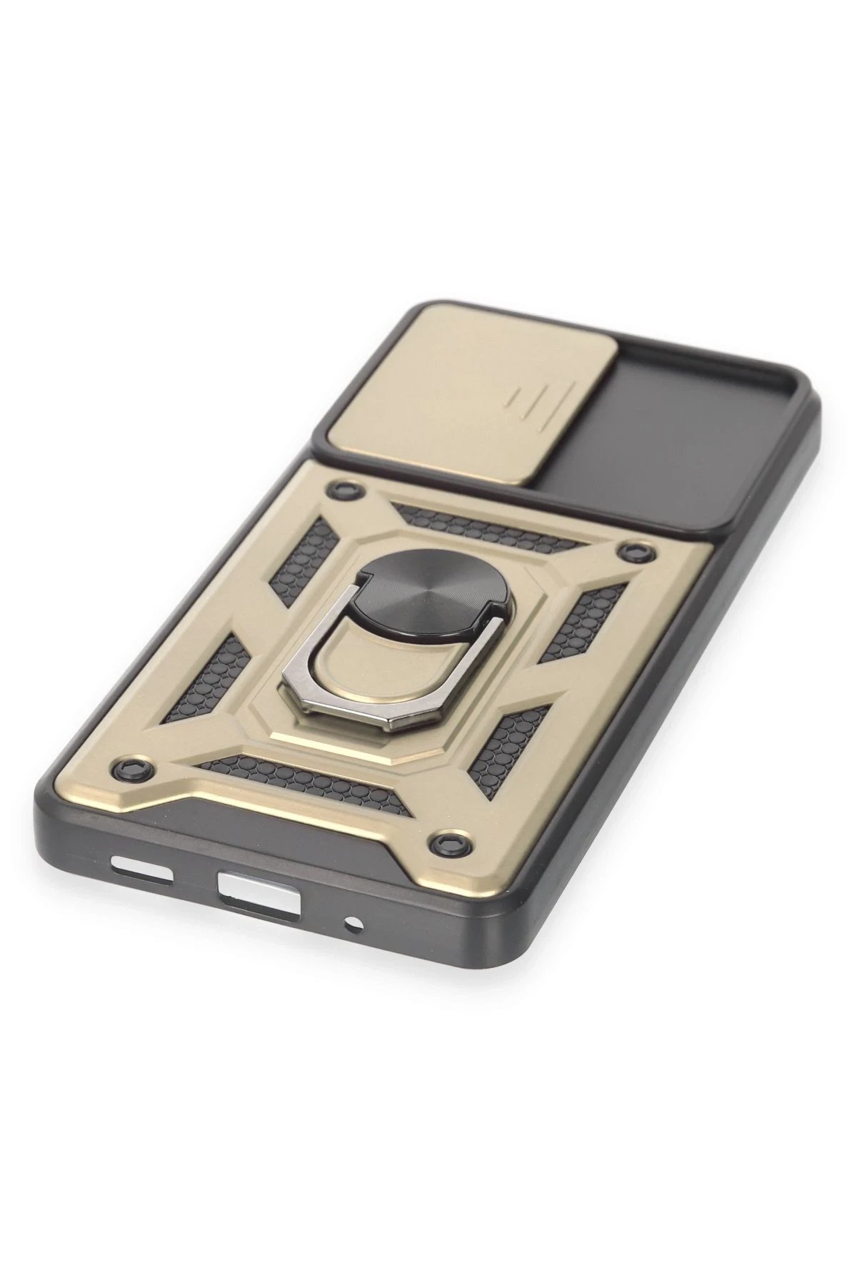 Newface Samsung Galaxy S20 FE Kılıf Pars Lens Yüzüklü Silikon - Gold