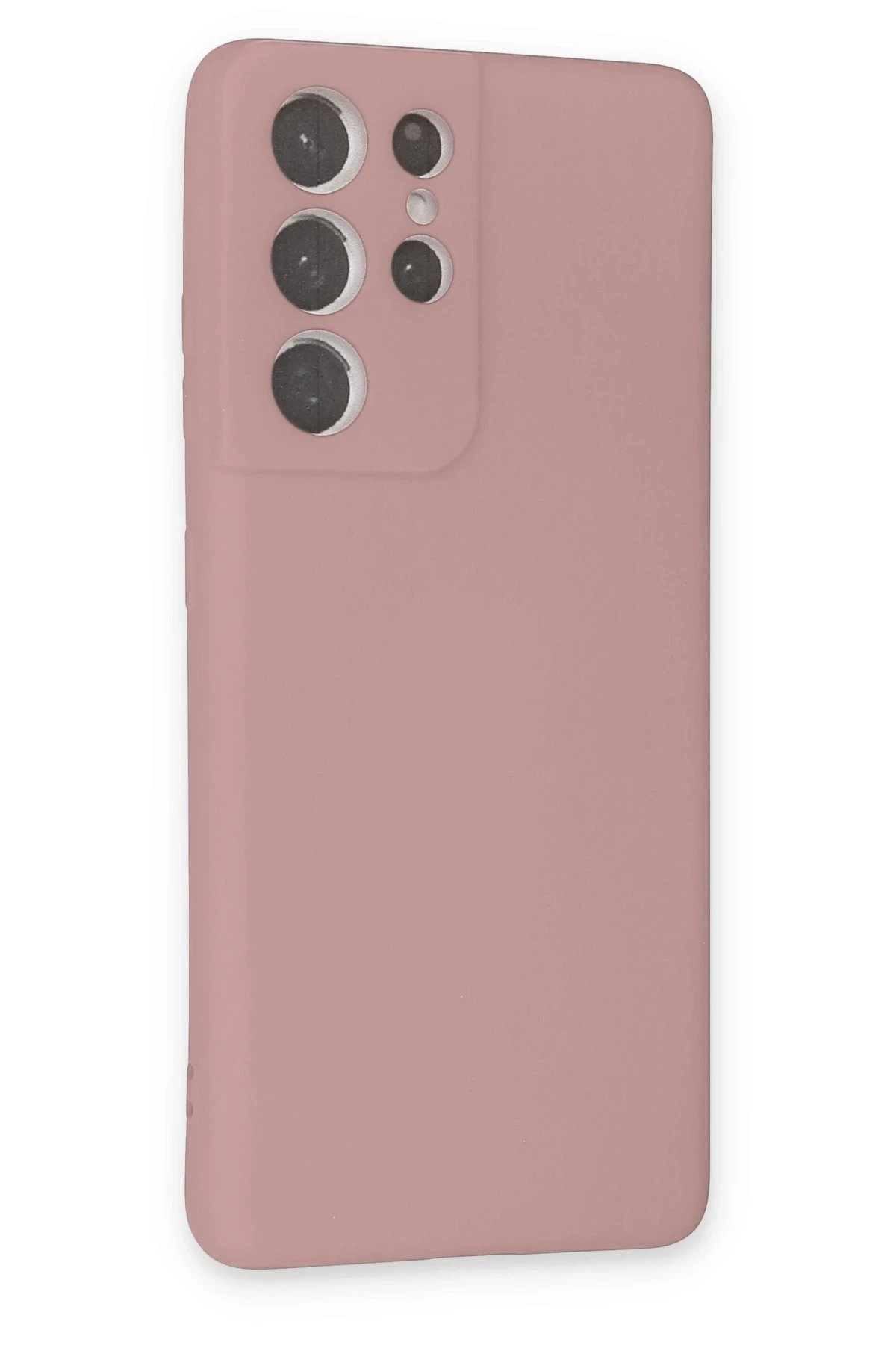 Newface Samsung Galaxy S21 Ultra Kılıf Nano içi Kadife Silikon - Pudra