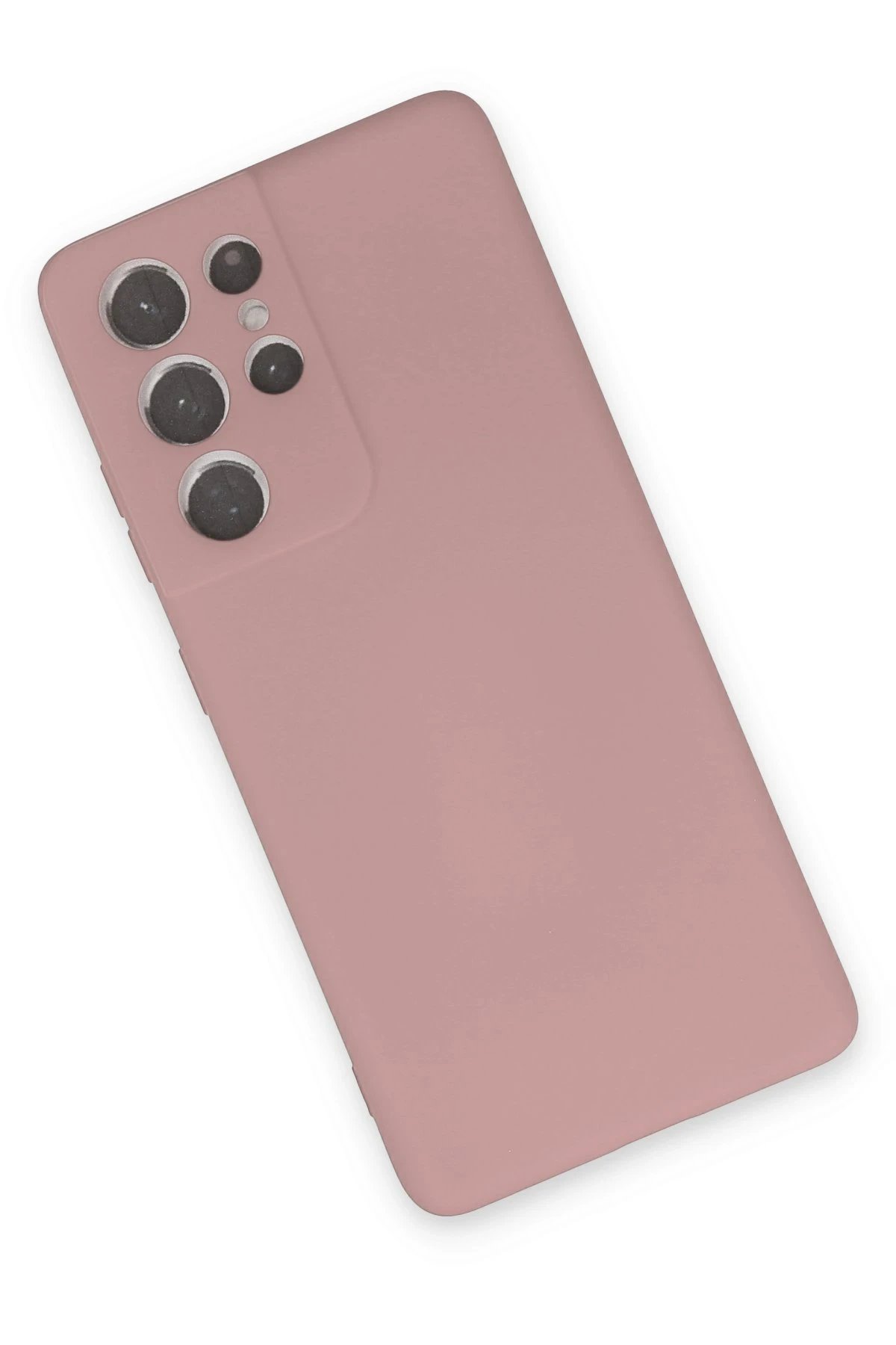 Newface Samsung Galaxy S21 Ultra Kılıf Nano içi Kadife Silikon - Pudra