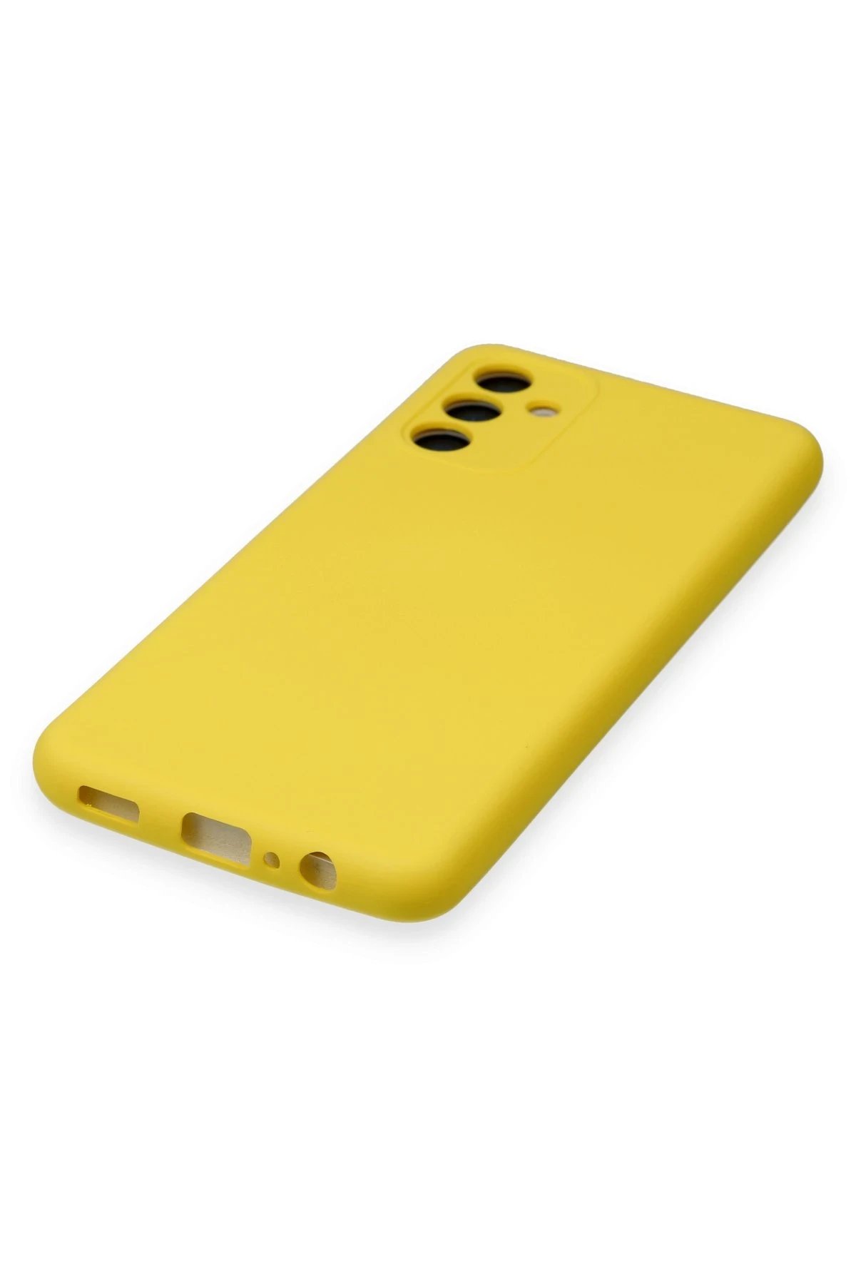 Newface Samsung Galaxy A14 4G Kılıf Nano içi Kadife Silikon - Sarı