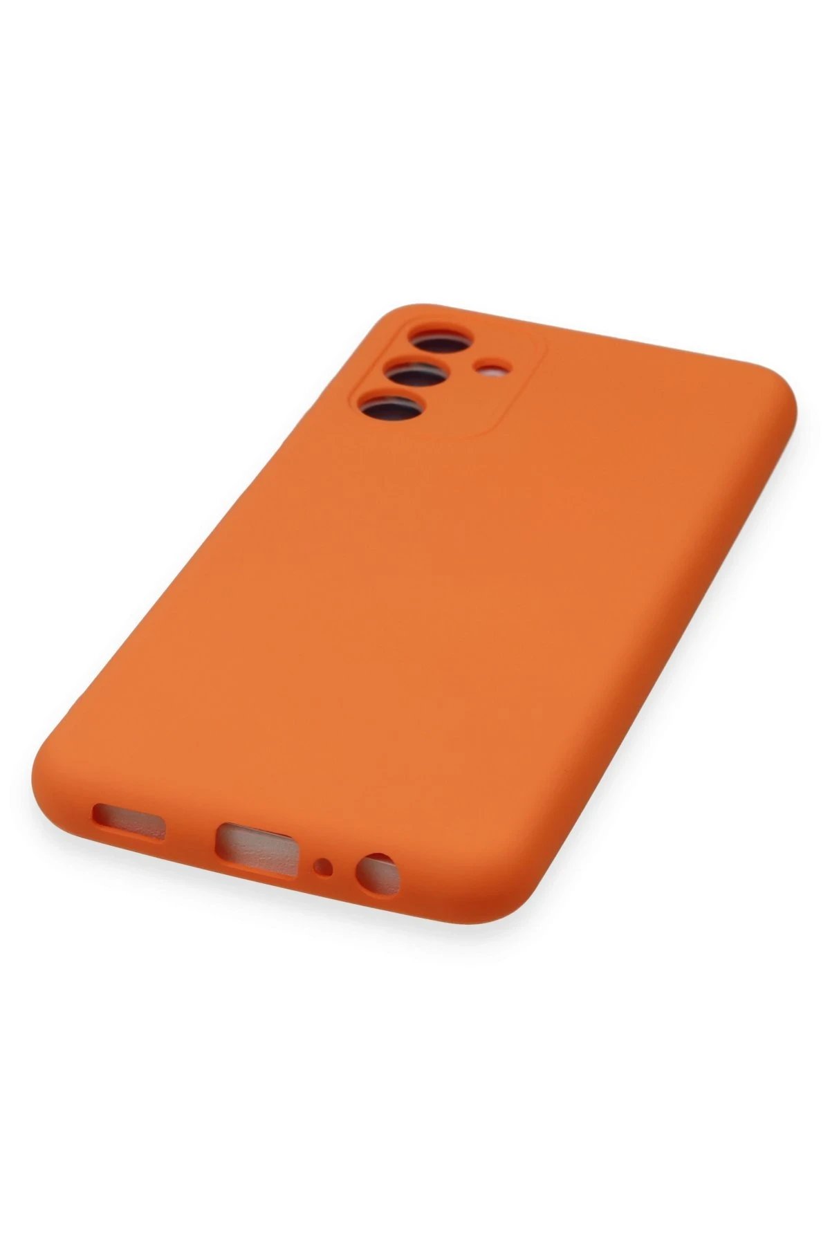 Newface Samsung Galaxy A14 4G Kılıf Nano içi Kadife Silikon - Turuncu