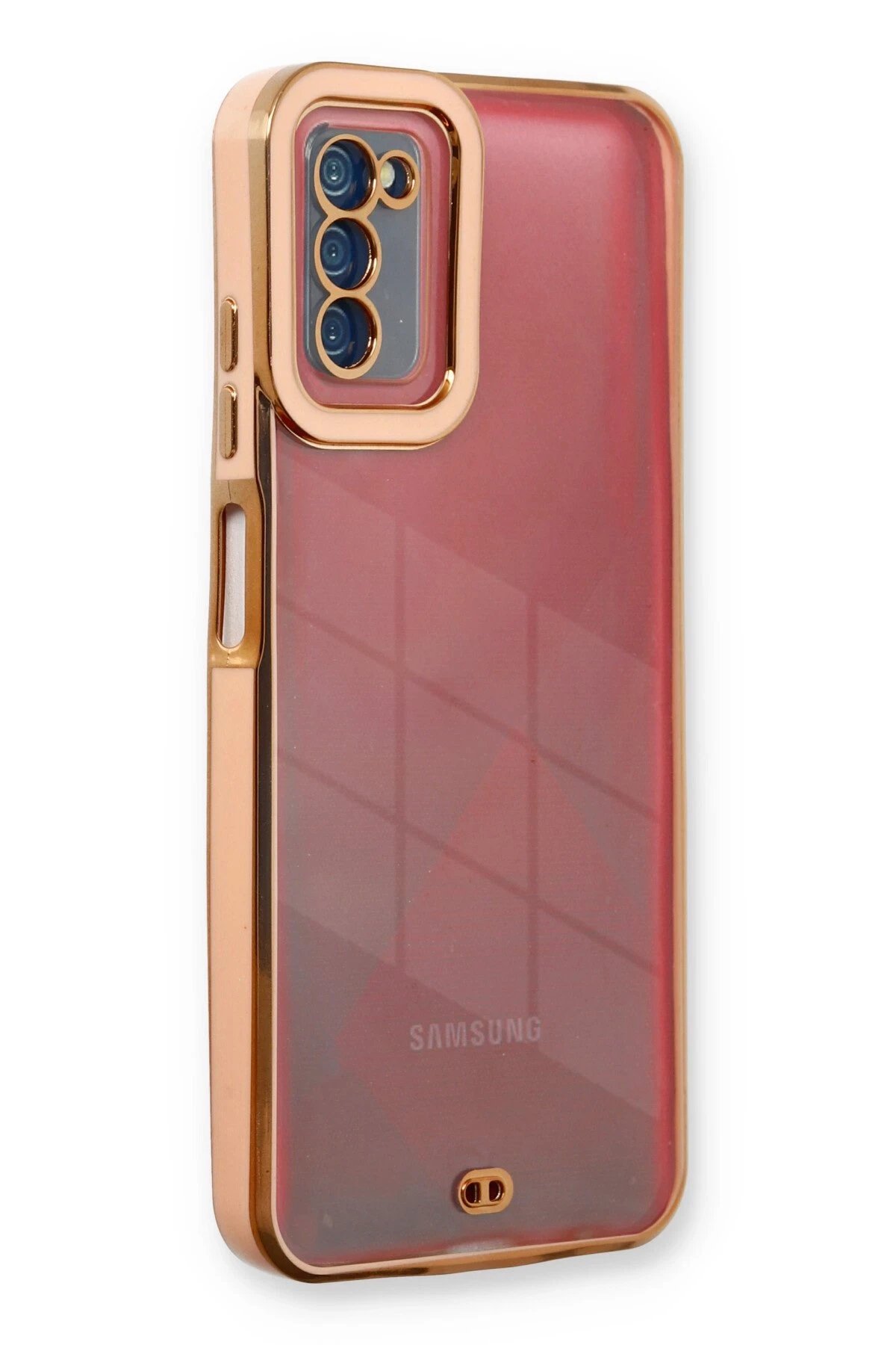 Newface Samsung Galaxy A03S Kılıf Liva Lens Silikon - Rose