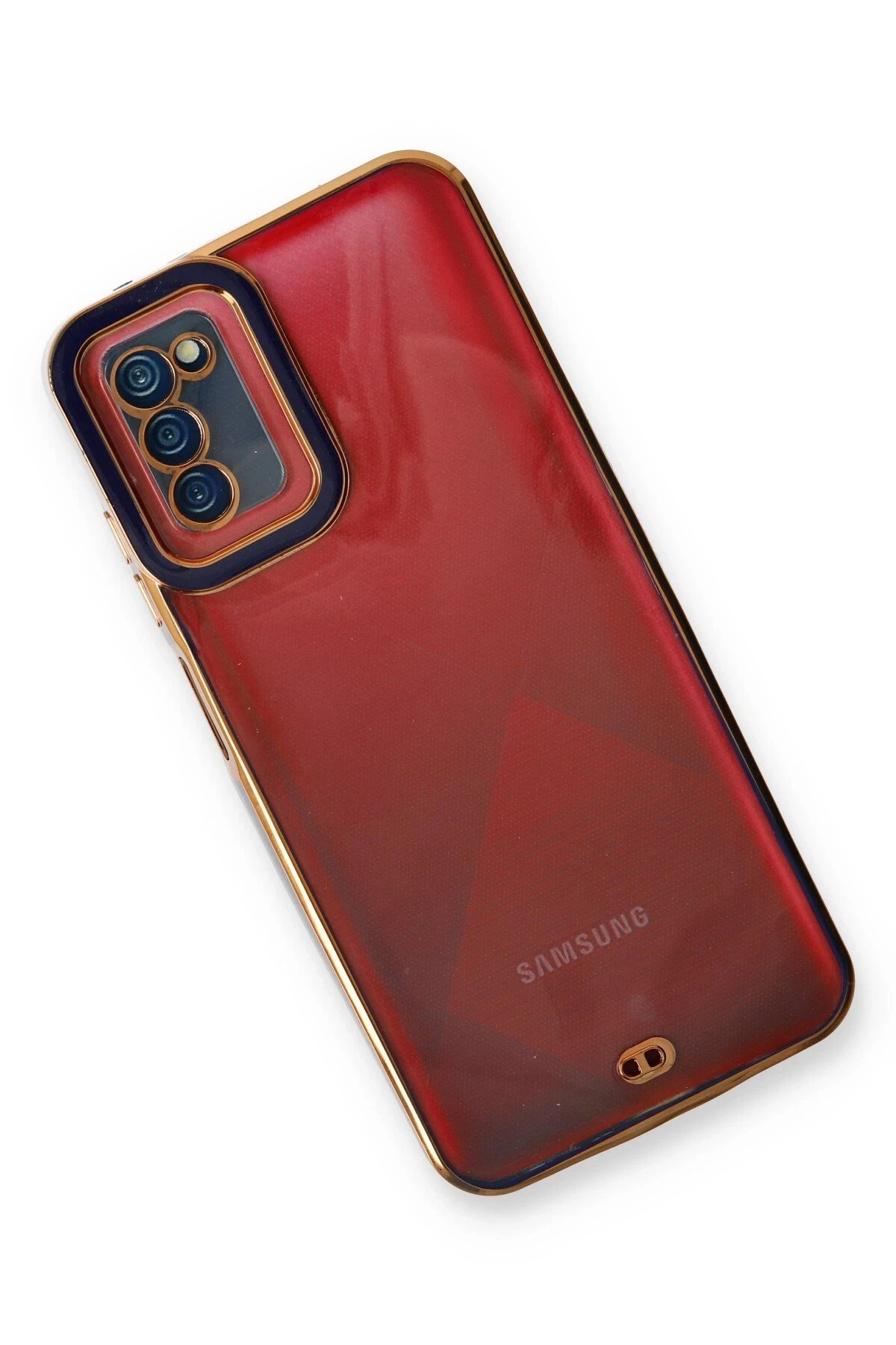 Newface Samsung Galaxy A03S Kılıf Liva Lens Silikon - Mavi