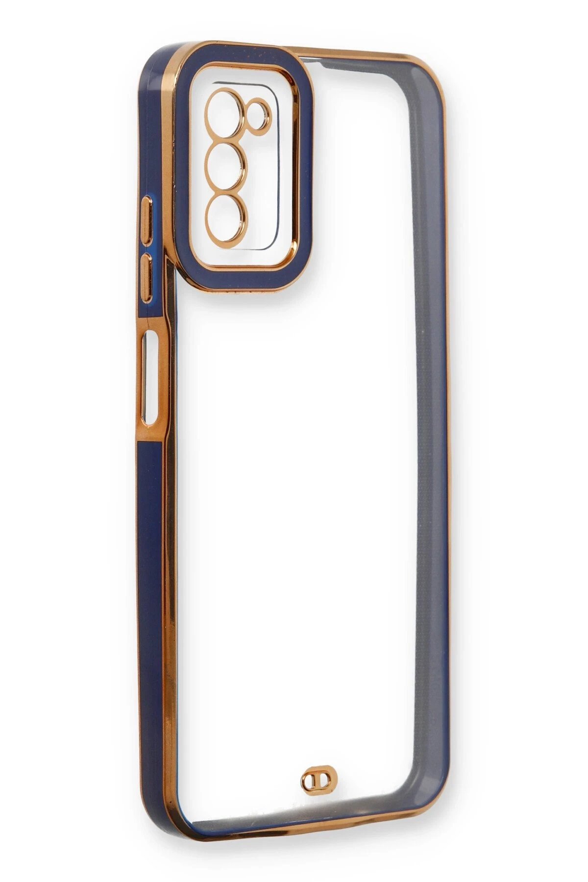 Newface Samsung Galaxy A03S Kılıf Liva Lens Silikon - Mavi