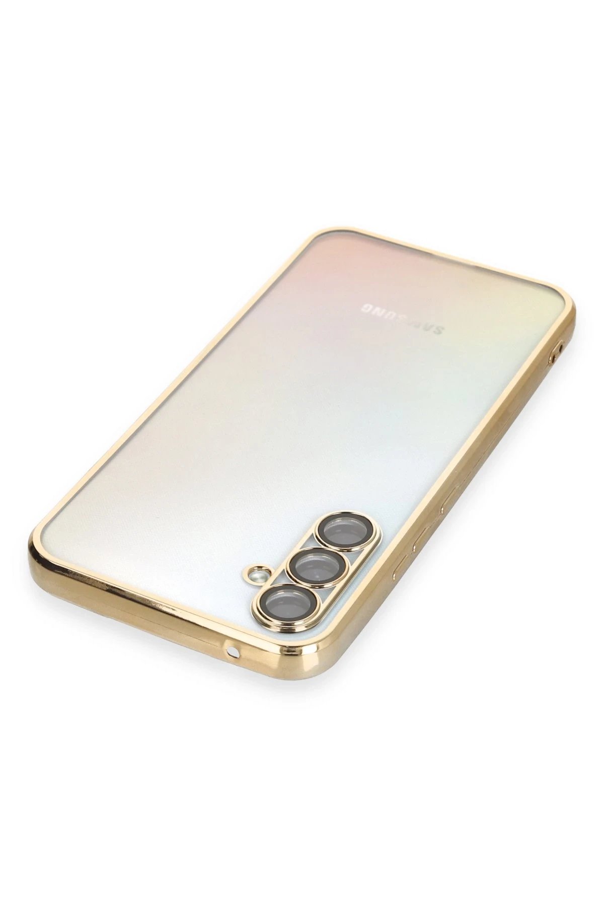 Newface Samsung Galaxy A54 5G Kılıf Razer Lensli Silikon - Gold