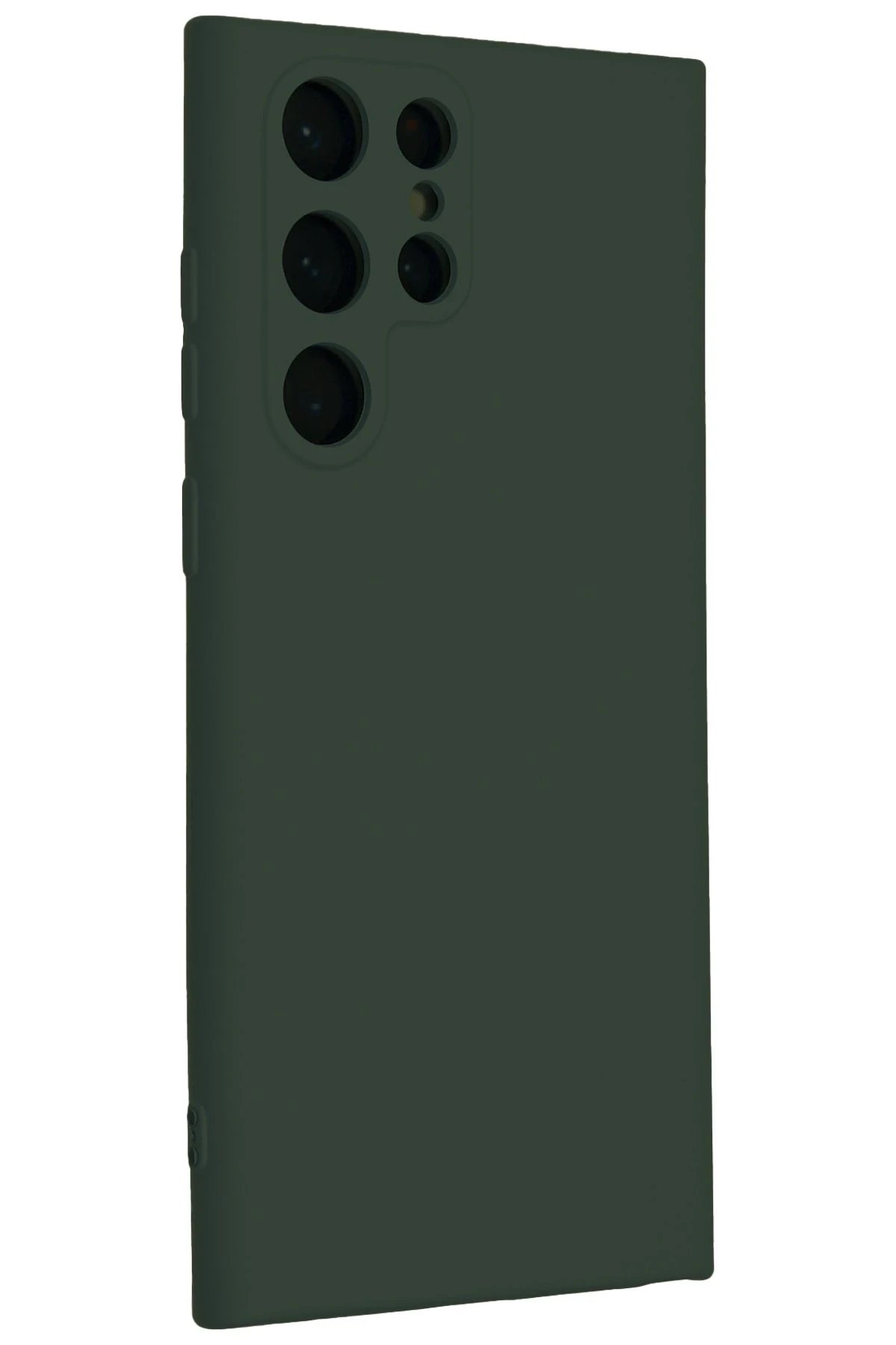 Newface Samsung Galaxy S22 Ultra Kılıf Nano içi Kadife Silikon - Koyu Yeşil