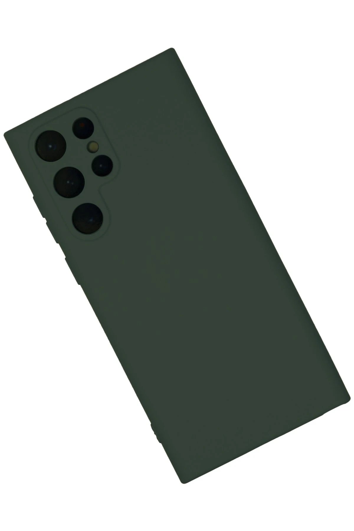 Newface Samsung Galaxy S22 Ultra Kılıf Nano içi Kadife Silikon - Koyu Yeşil